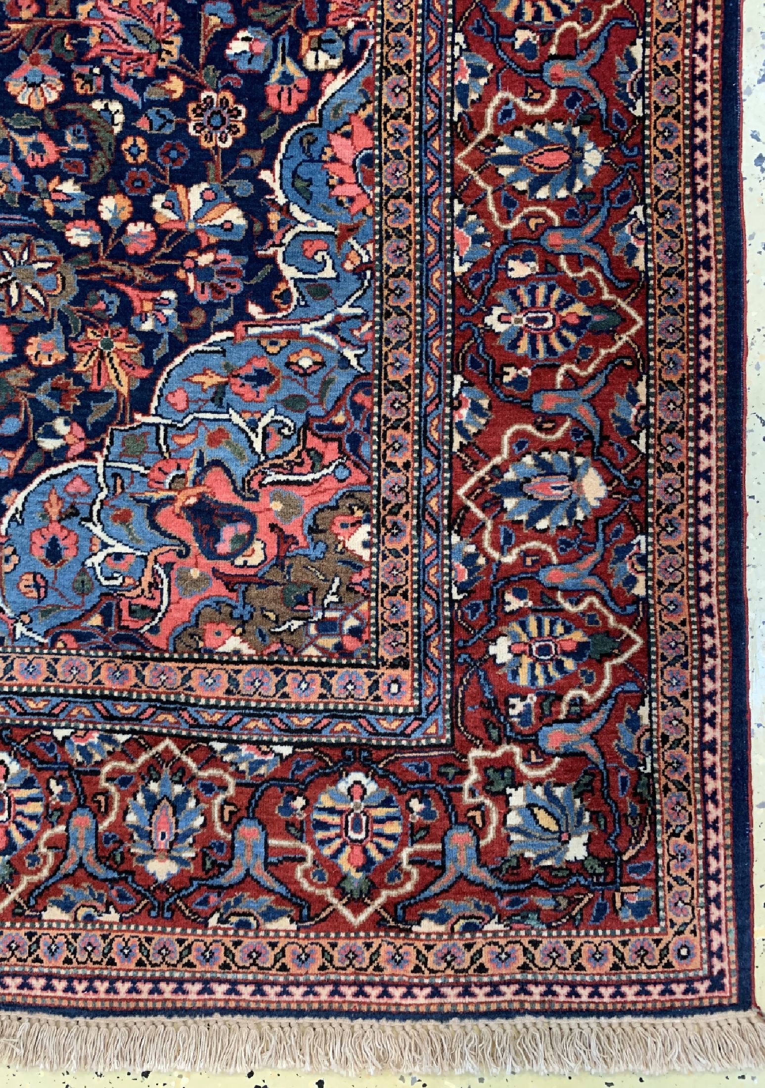 Detail a: Antiker Ghaswin fein, Persien, um 1910/1920, Korkwolle auf Baumwolle, ca. 190 x 132 cm, EHZ: 2