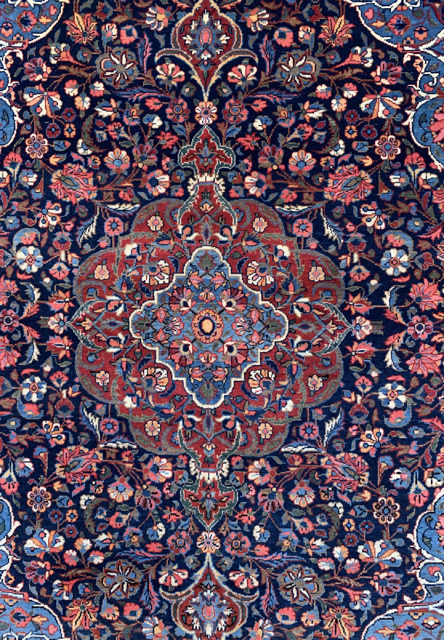 Detail c: Antiker Ghaswin fein, Persien, um 1910/1920, Korkwolle auf Baumwolle, ca. 190 x 132 cm, EHZ: 2