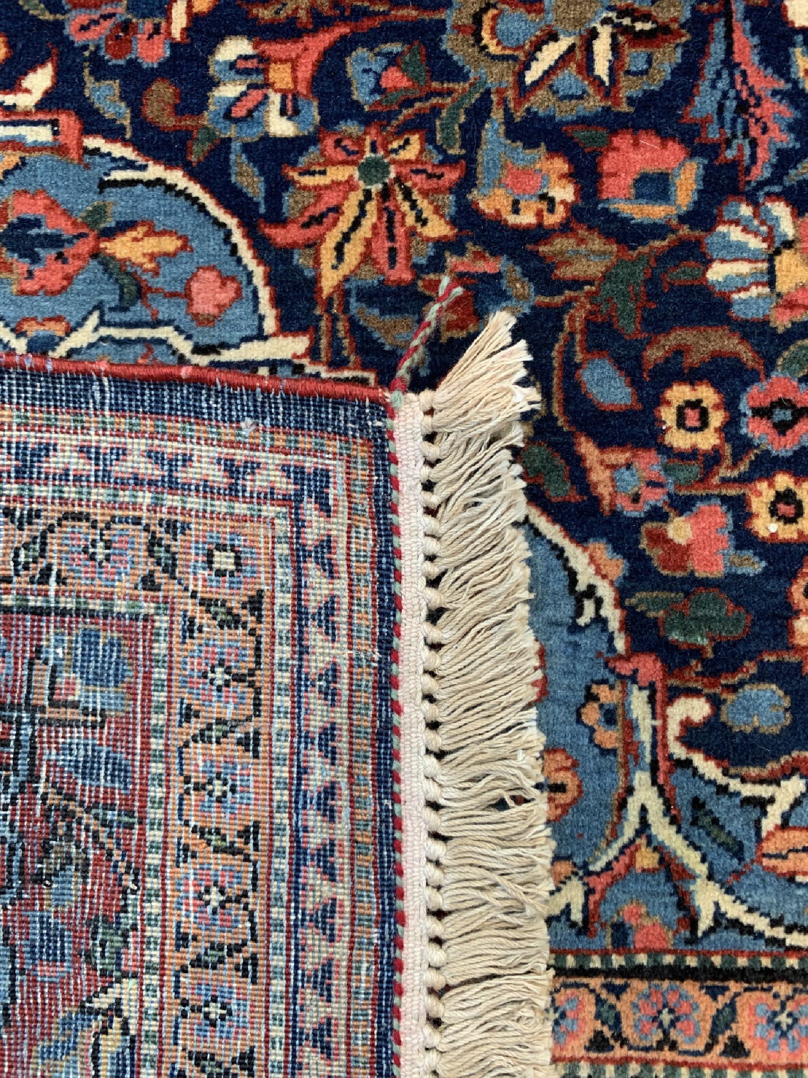 Detail d: Antiker Ghaswin fein, Persien, um 1910/1920, Korkwolle auf Baumwolle, ca. 190 x 132 cm, EHZ: 2