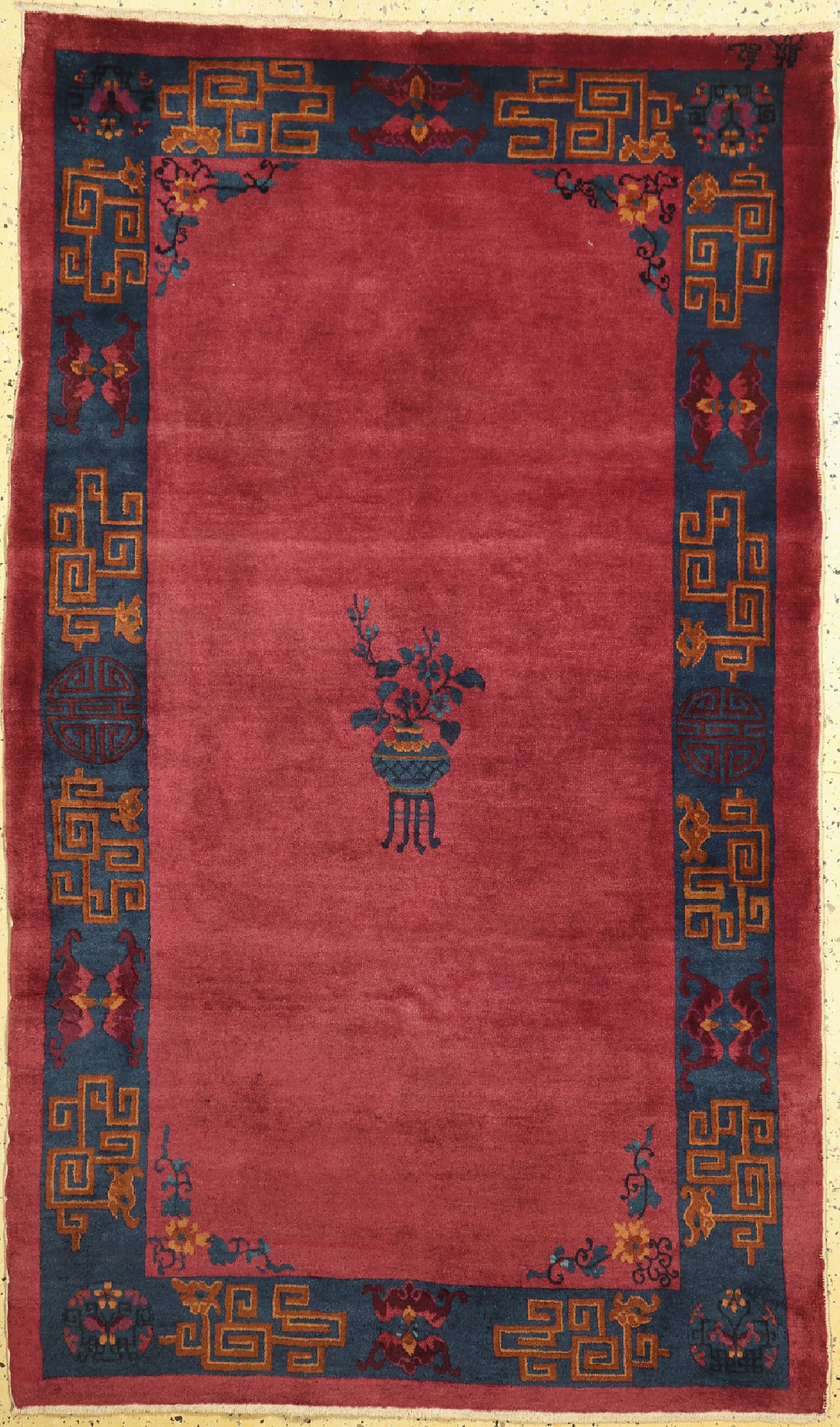 Peking antik, signiert, China, um 1900, Wolle auf Baumwolle, ca. 210 x 125 cm, EHZ: 2