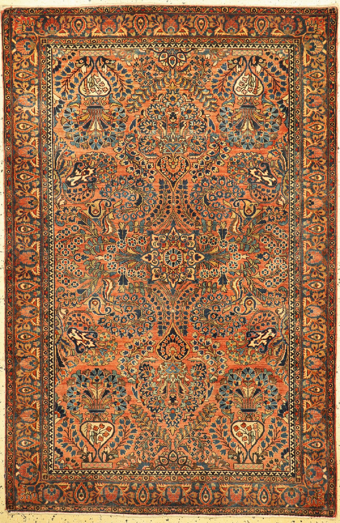 Us Re-Import Sarogh fein, Persien, um 1910/1920, Korkwolle auf Baumwolle, ca. 193 x 127 cm, EHZ: 2