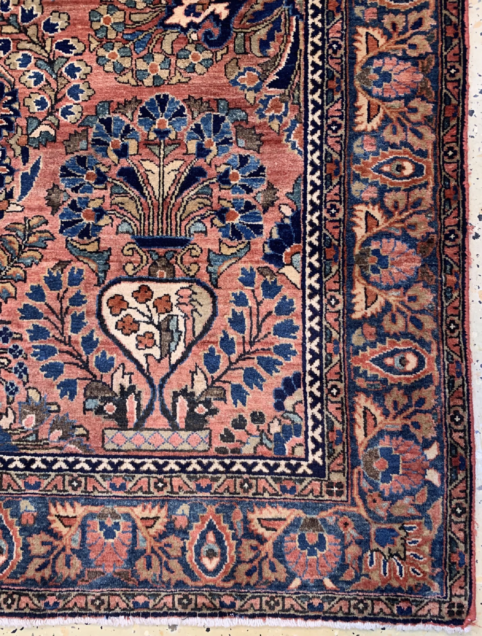 Detail a: Us Re-Import Sarogh fein, Persien, um 1910/1920, Korkwolle auf Baumwolle, ca. 193 x 127 cm, EHZ: 2