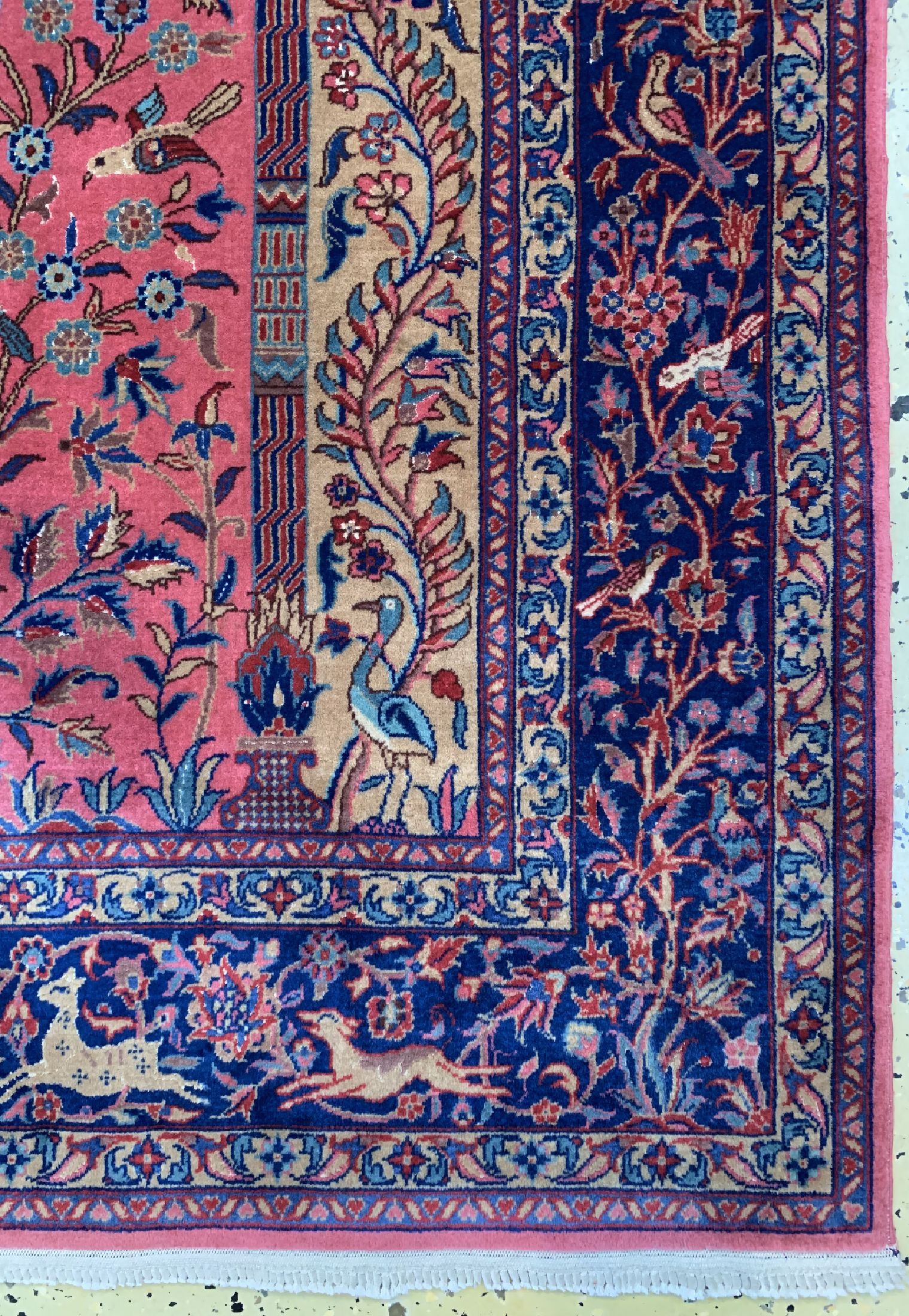 Detail a: Keschan Kork fein, China, ca. 40 Jahre, Korkwolle mit Seide, ca. 187 x 127 cm, EHZ: 2