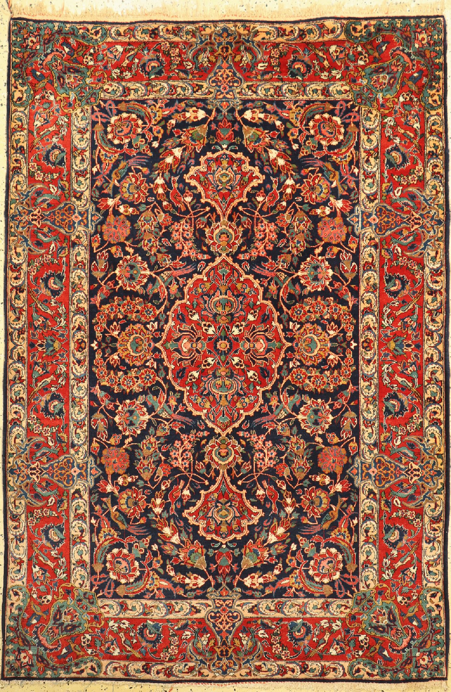 Sarogh Kork alt, Persien, um 1940, Korkwolle auf Baumwolle, ca. 200 x 137 cm, EHZ: 2