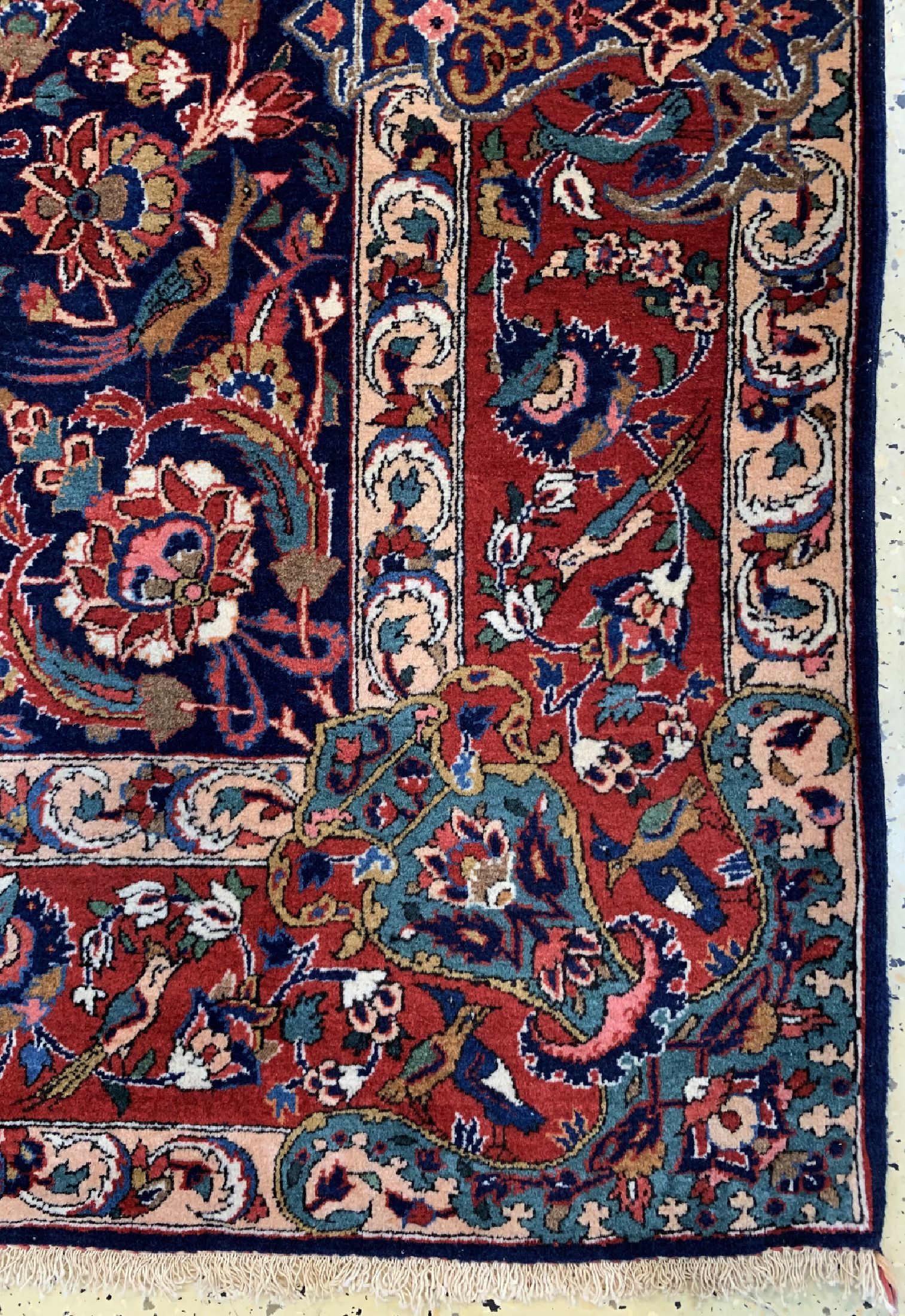 Detail a: Sarogh Kork alt, Persien, um 1940, Korkwolle auf Baumwolle, ca. 200 x 137 cm, EHZ: 2