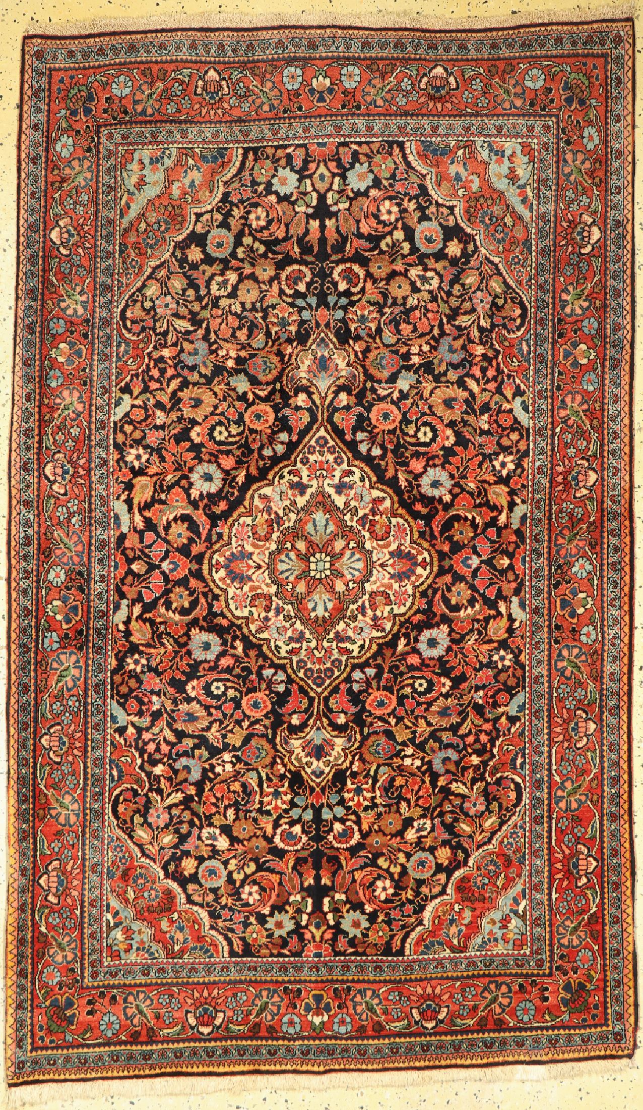 Djosan fein alt, Persien, um 1930, Korkwolle auf Baumwolle, ca. 212 x 130 cm, EHZ: 2, (2 kleine Restaurierungen)