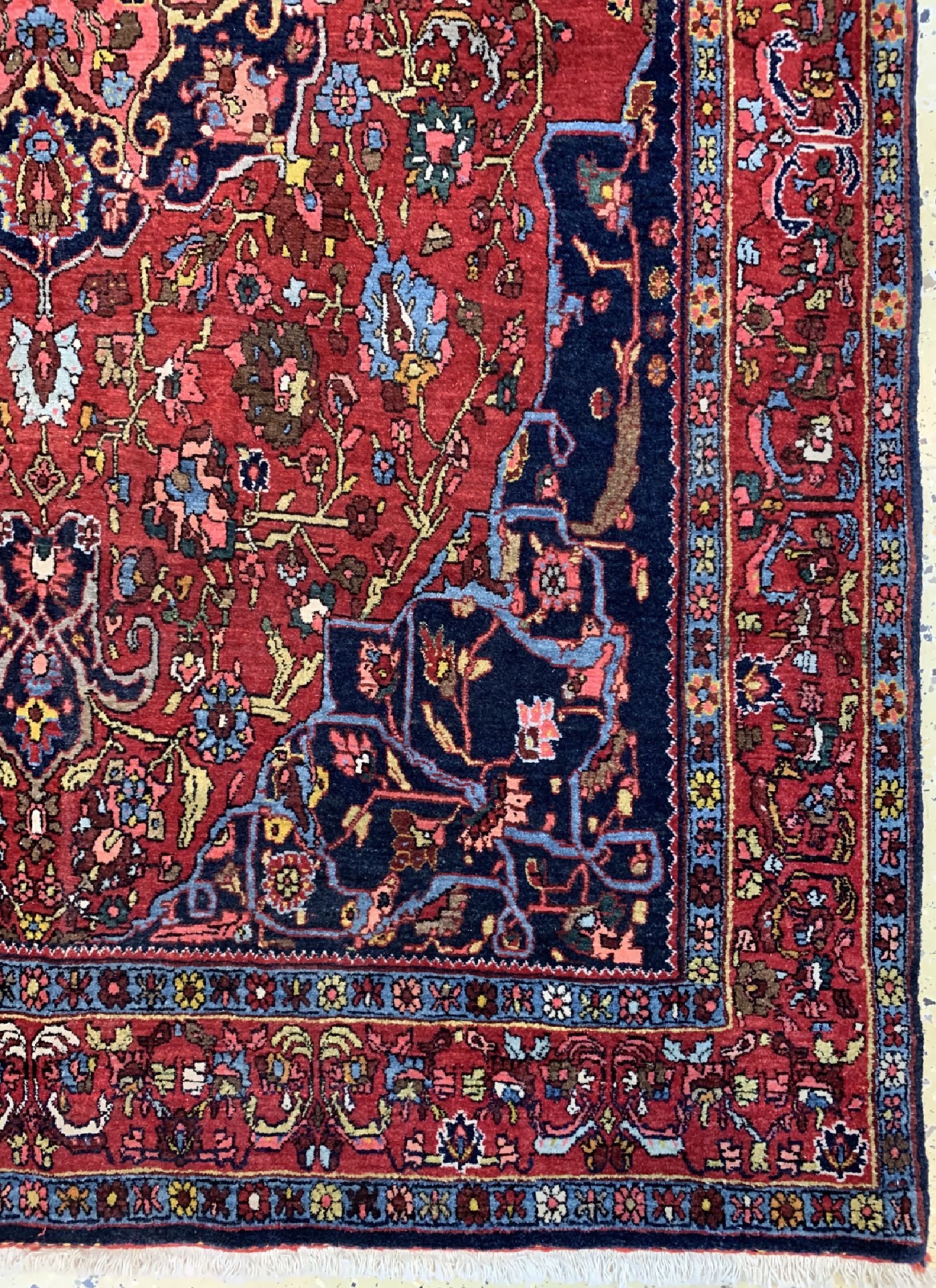 Detail a: Antiker Bidjar, Persien, um 1920, Wolle aufBaumwolle, ca. 205 x 133 cm, EHZ: 1-2