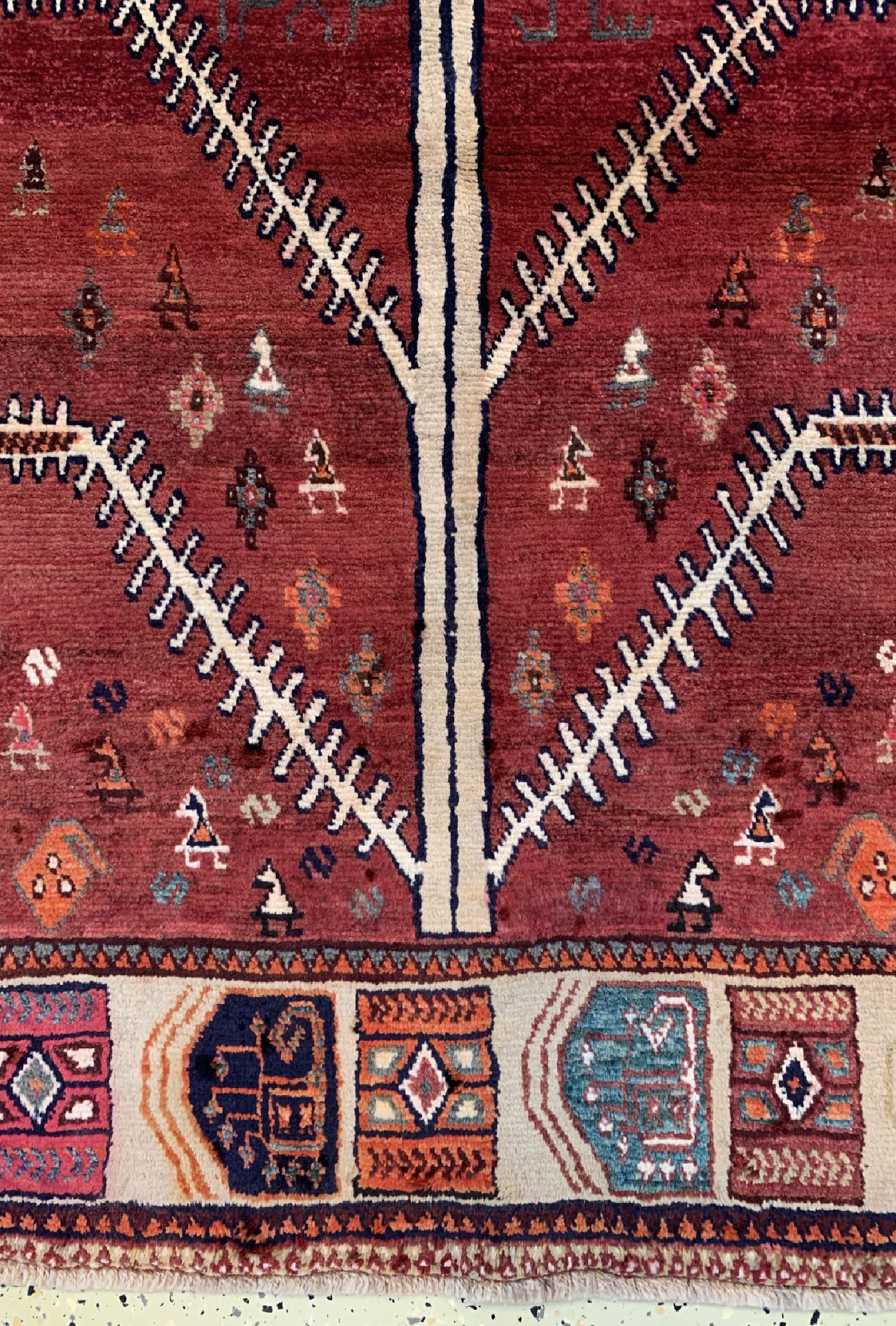 Detail b: Gabbeh alt"Lebensbaum", Persien, ca. 60 Jahre, Wolle auf Wolle, ca. 152 x 123 cm, EHZ:2