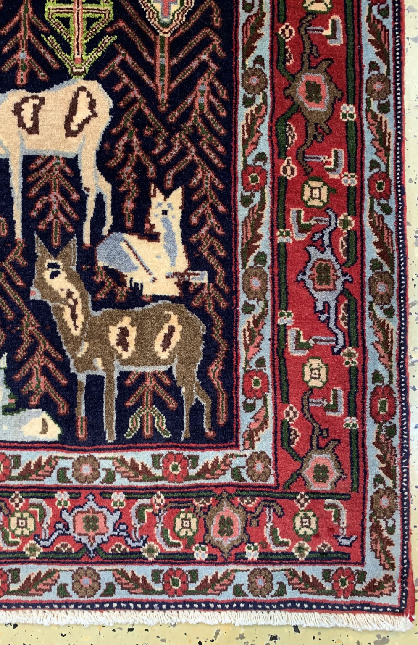 Detail a: Senneh fein, Persien, ca. 50 Jahre, Korkwolle auf Baumwolle, ca. 180 x 123 cm, EHZ: 2
