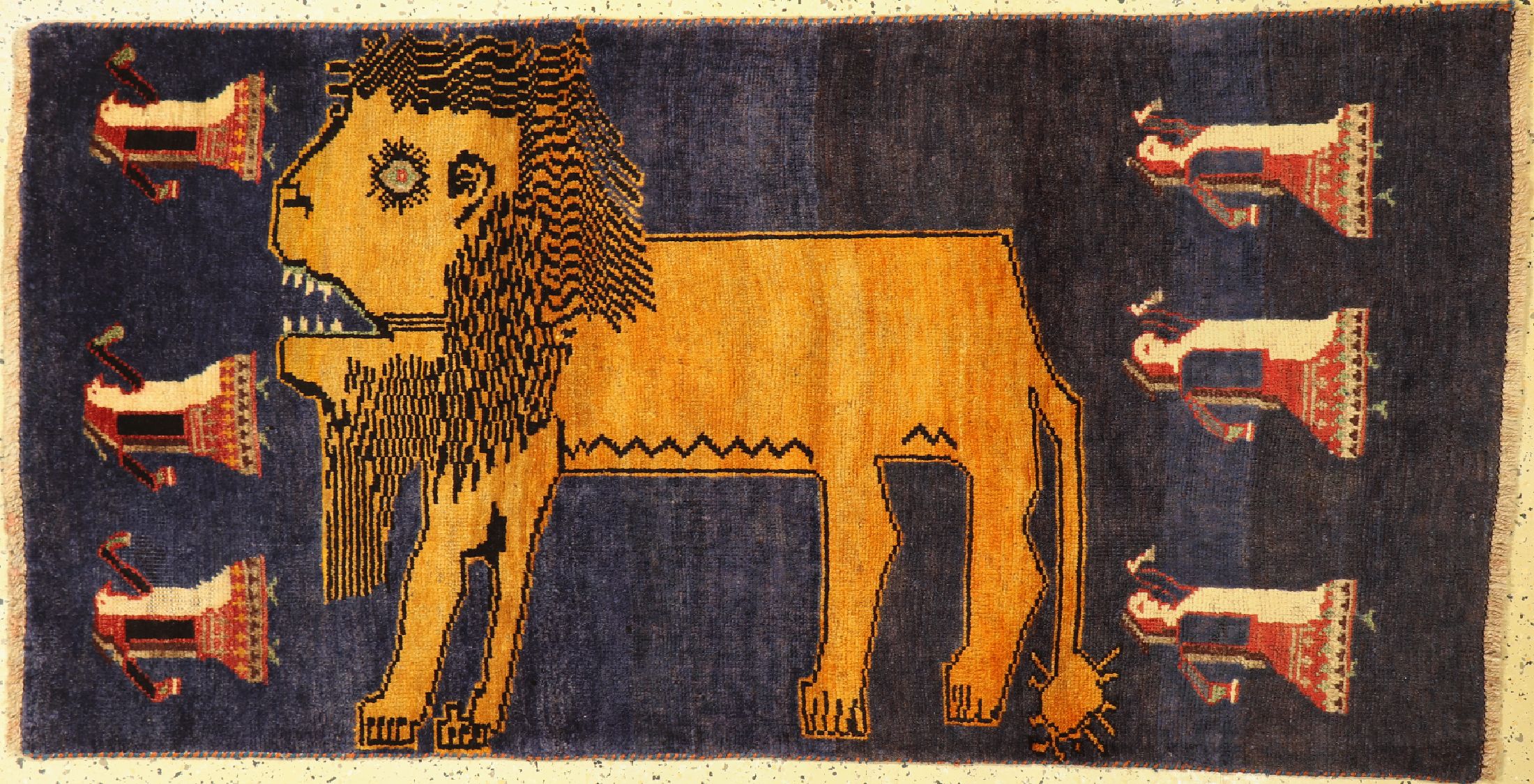Gabbeh alt, Persien, ca. 60 Jahre, Wolle auf Wolle, ca. 182 x 93 cm, EHZ: 2