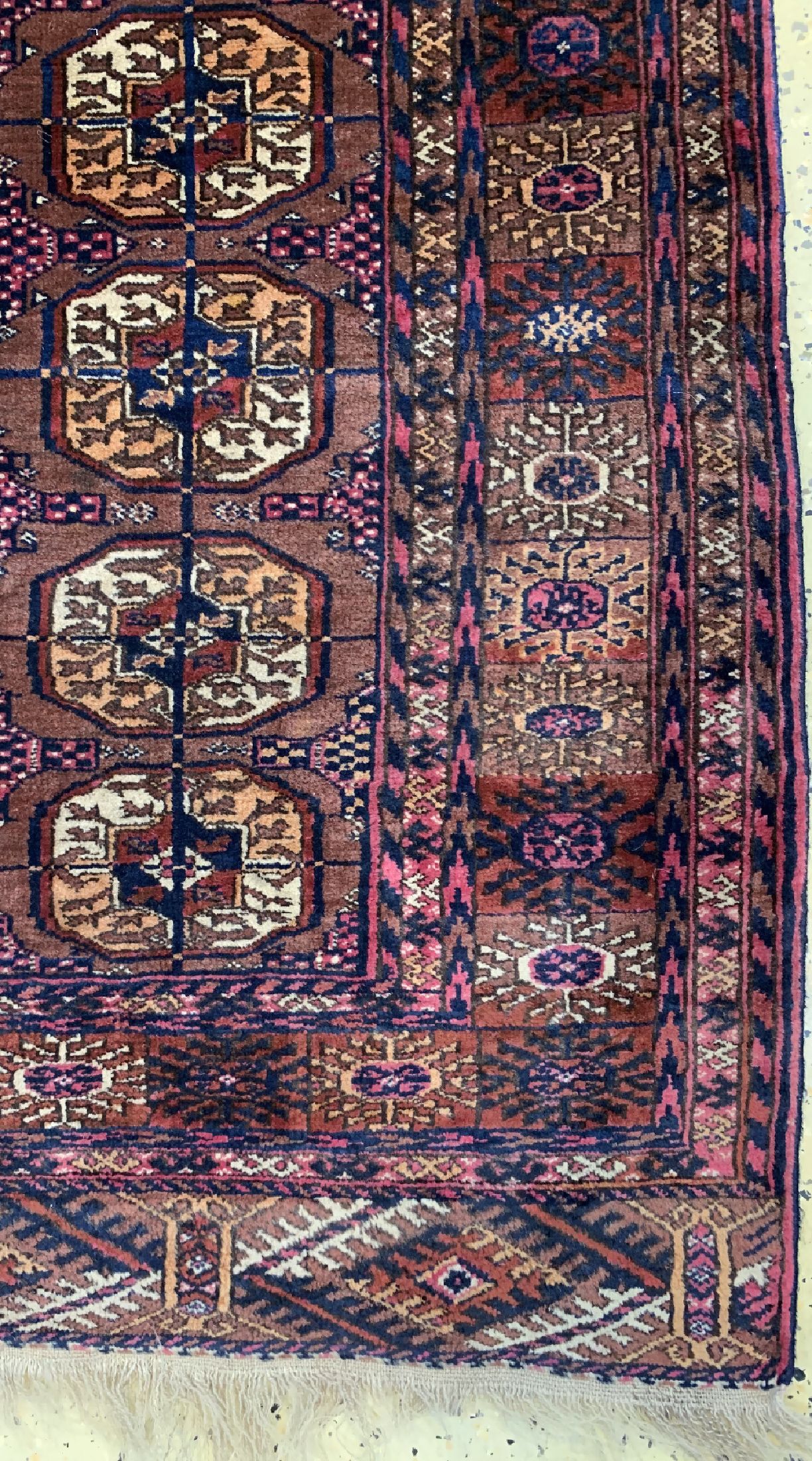 Detail a: Buchara Herdteppich, Turkmenistan, um 1920/1930, Wolle auf Wolle, ca. 130 x 100 cm, EHZ: 2