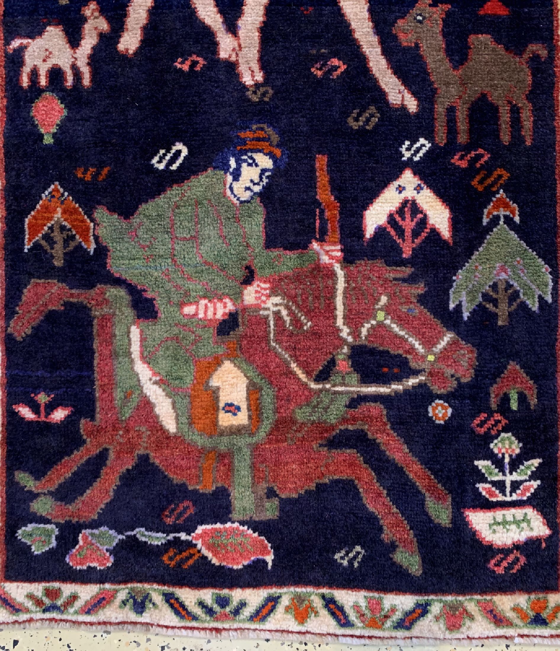 Detail a: Gabbeh alt, Persien, datiert(1383) 1962 , Wolle auf Wolle, ca. 192 x 80 cm, EHZ: 2