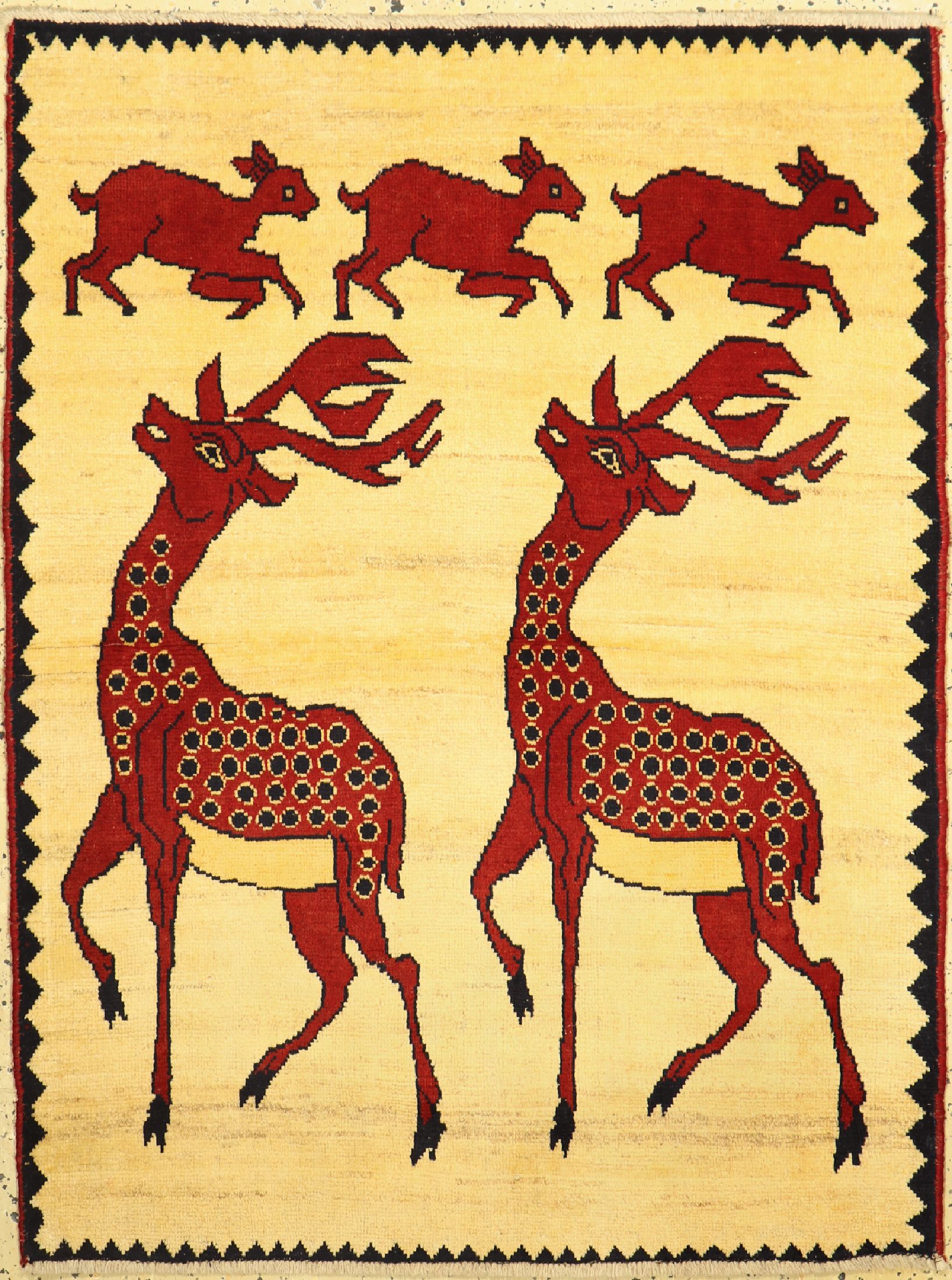 Gabbeh alt, Persien, ca. 60 Jahre, Wolle auf Wolle, ca. 143 x 110 cm, EHZ: 2