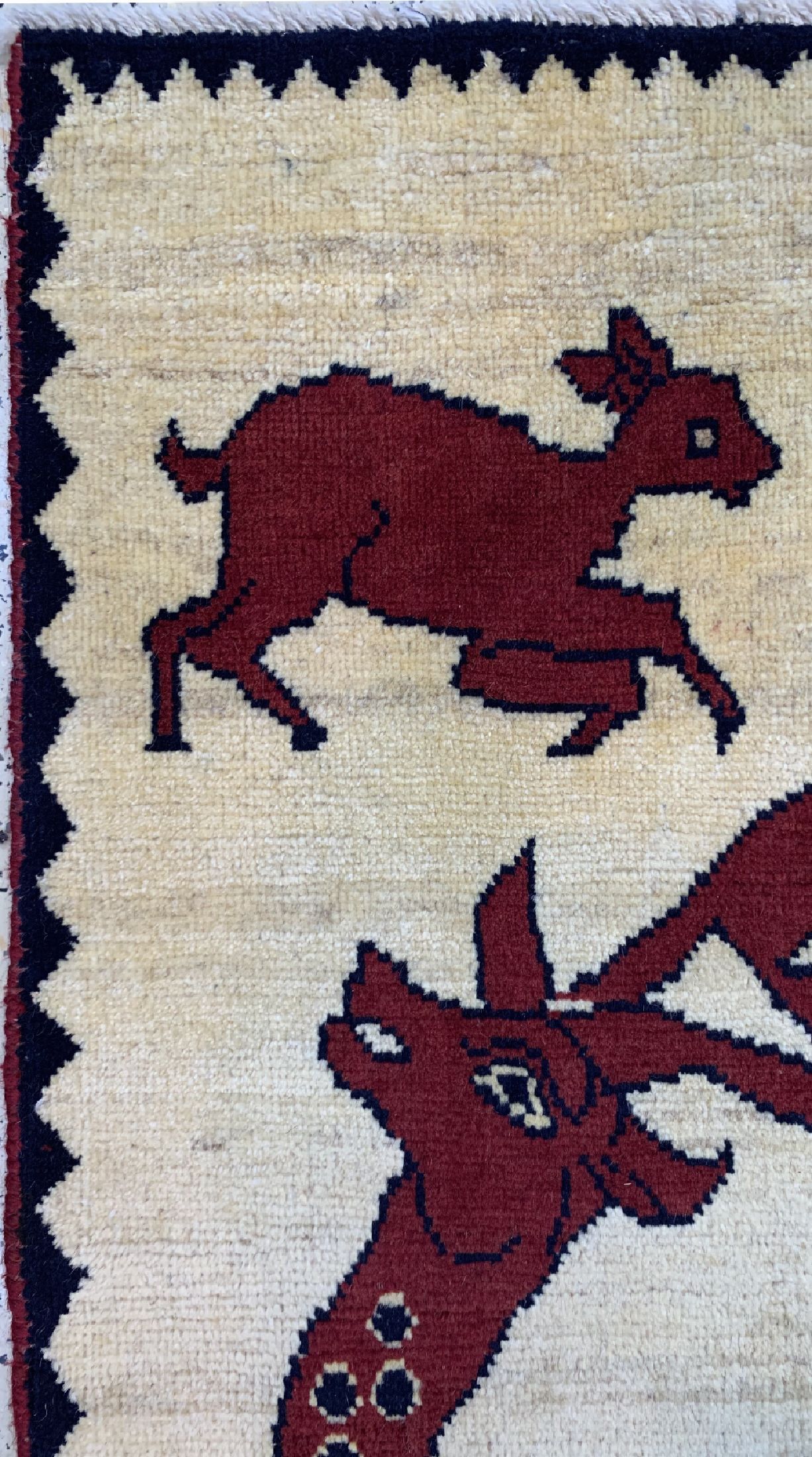 Detail c: Gabbeh alt, Persien, ca. 60 Jahre, Wolle auf Wolle, ca. 143 x 110 cm, EHZ: 2