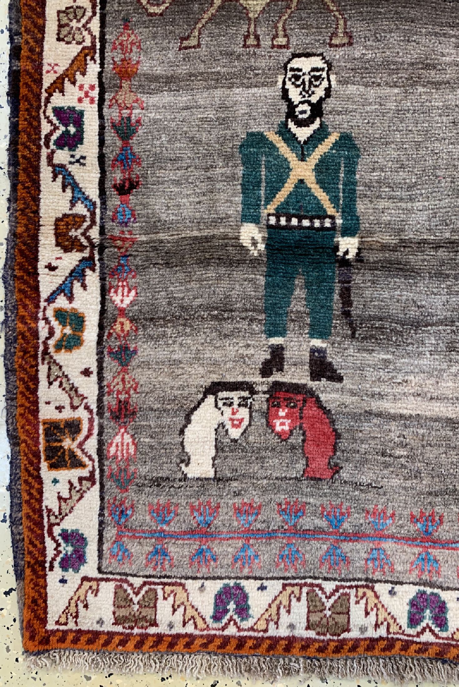 Detail b: Gabbeh alt, Persien, ca. 60 Jahre, Wolle auf Wolle, ca. 170 x 105 cm, EHZ: 2