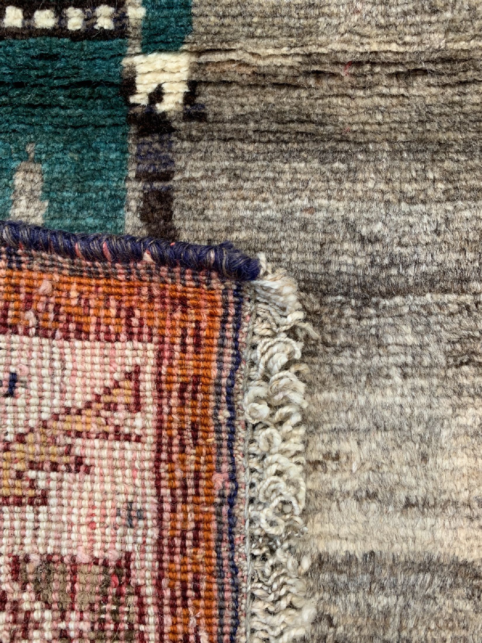 Detail d: Gabbeh alt, Persien, ca. 60 Jahre, Wolle auf Wolle, ca. 170 x 105 cm, EHZ: 2