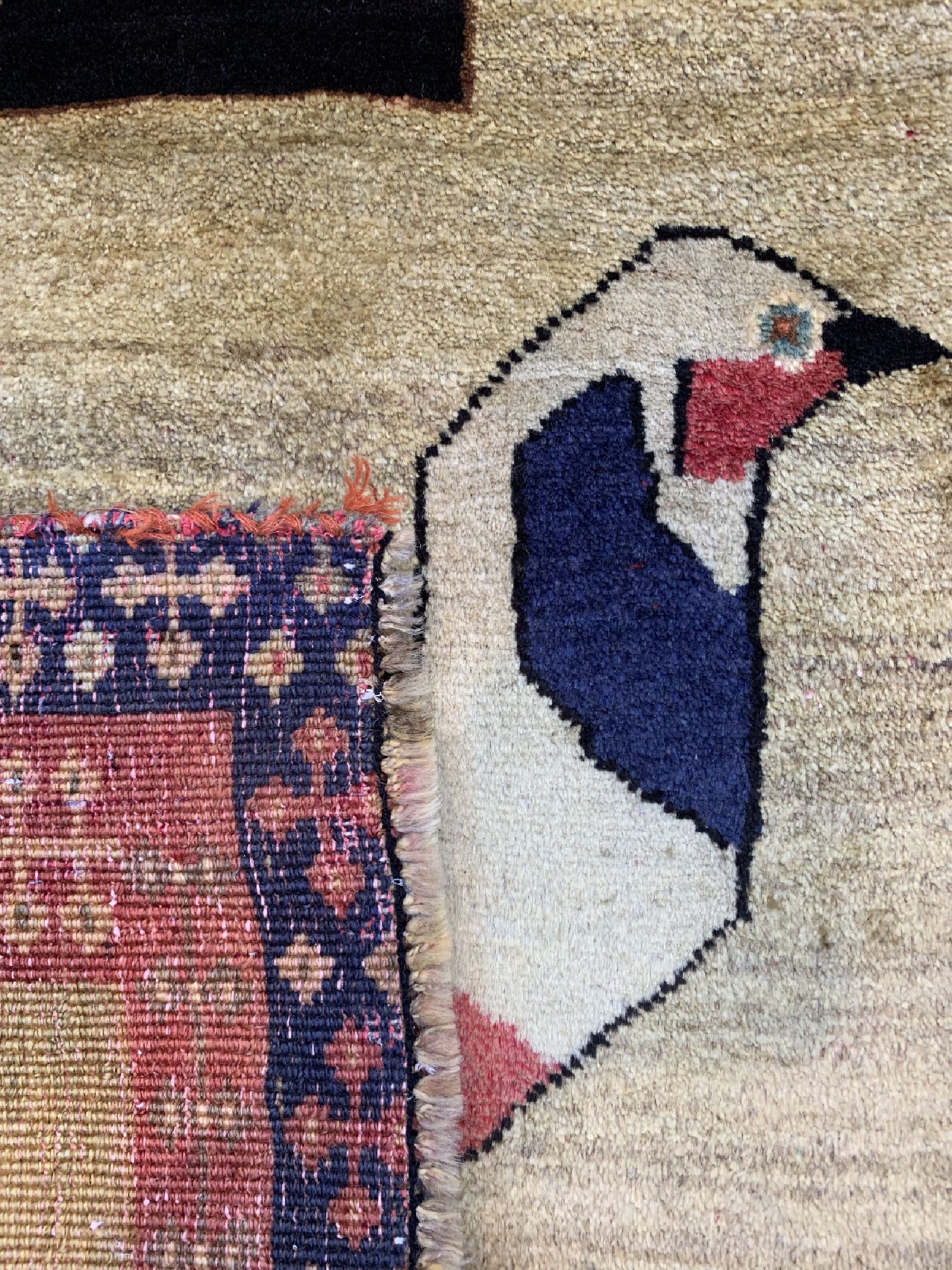 Detail d: Ghaschgai fein alt, Persien, datiert(1377) 1956 , Wolle auf Wolle, ca. 165 x 122 cm, EHZ: 2(leicht verfärbt).