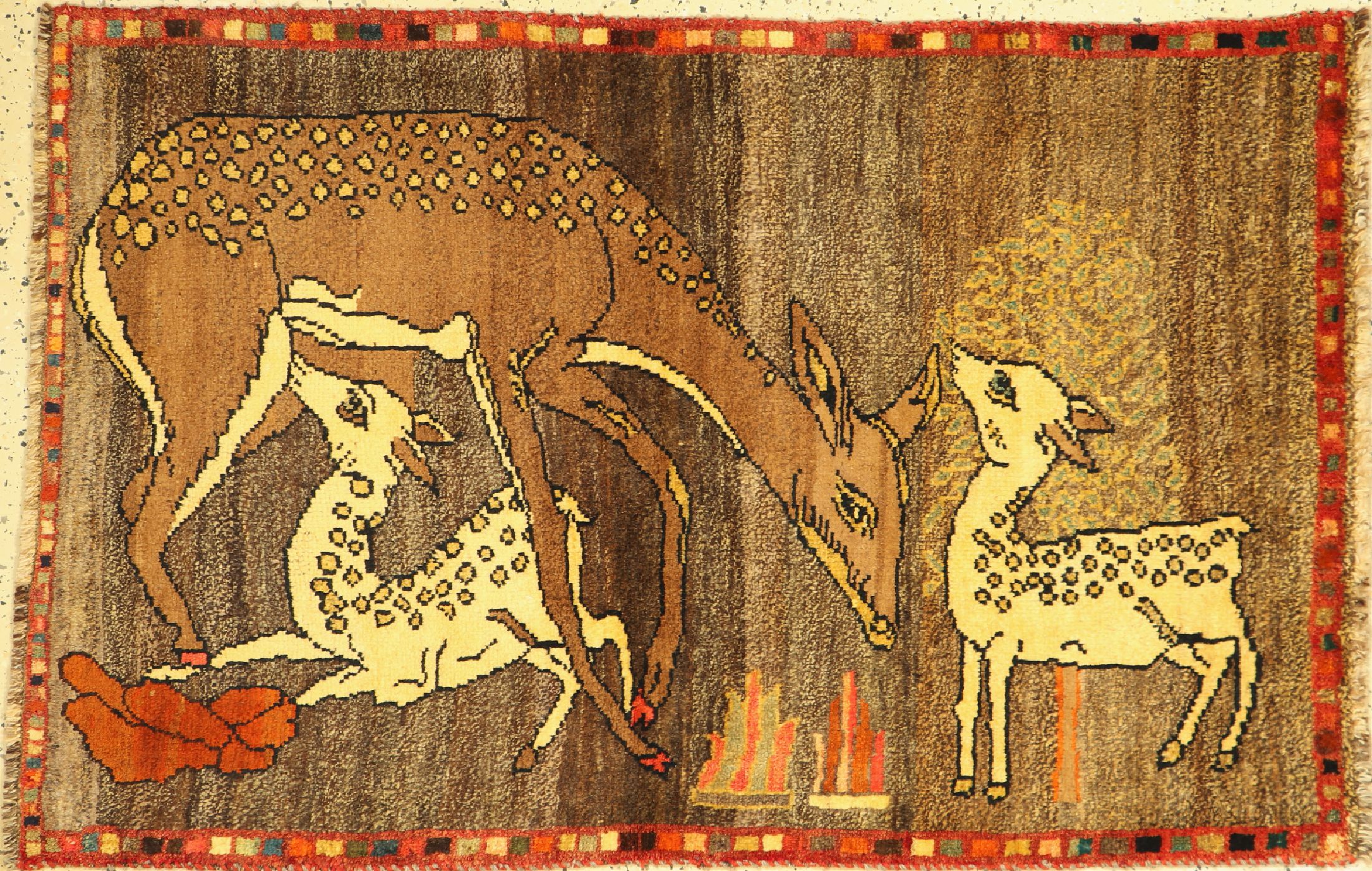 Gabbeh alt, Persien, ca. 60 Jahre, Wolle auf Wolle, ca. 150 x 100 cm, EHZ: 2
