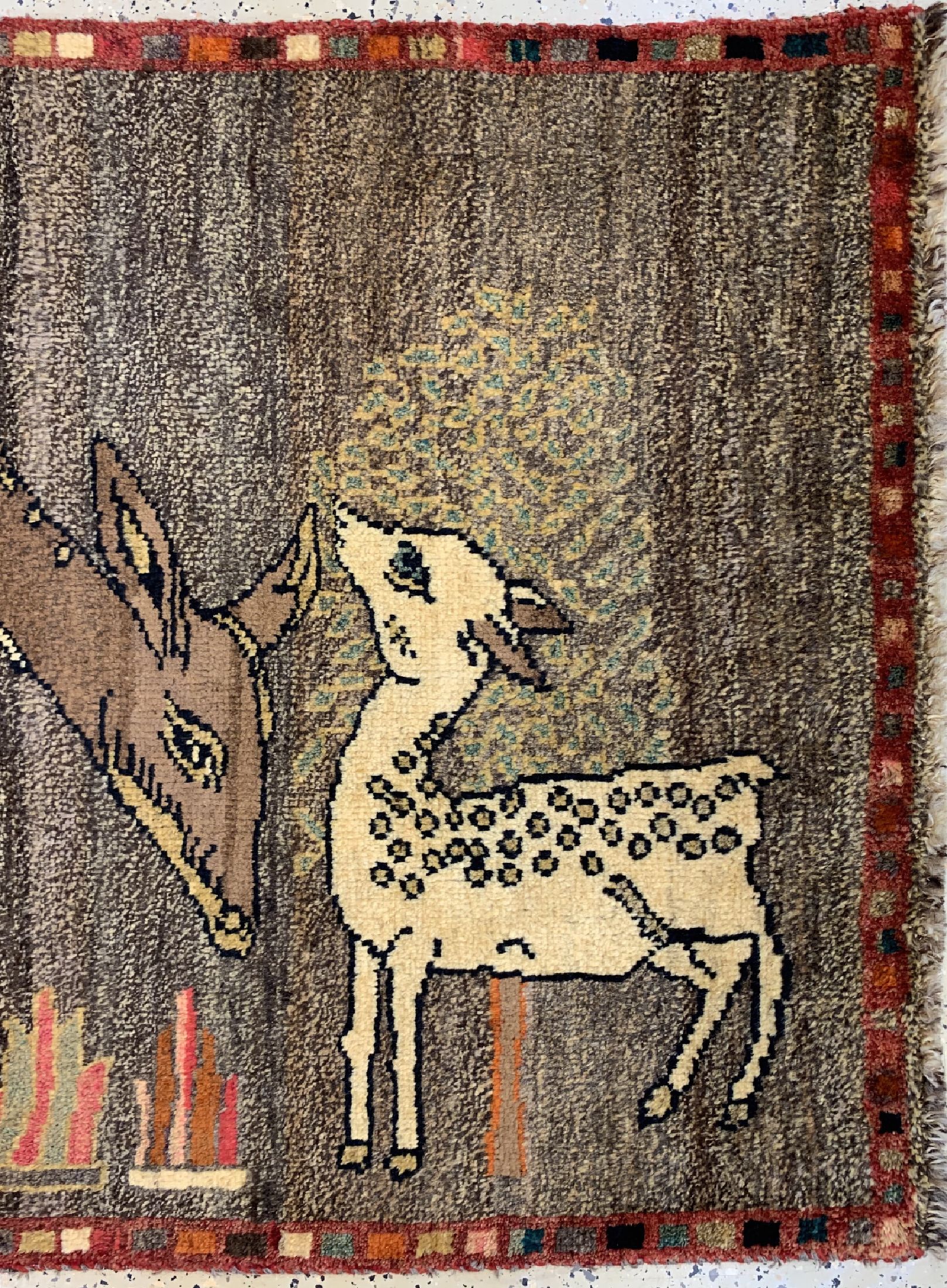 Detail a: Gabbeh alt, Persien, ca. 60 Jahre, Wolle auf Wolle, ca. 150 x 100 cm, EHZ: 2
