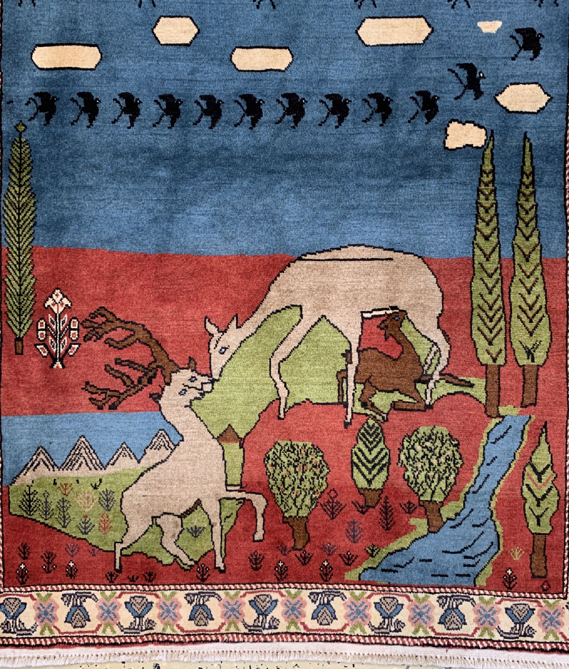 Detail b: Abadeh Kork fein, Persien, ca. 40 Jahre, Korkwolle auf Baumwolle, ca. 150 x 105 cm, EHZ: 2