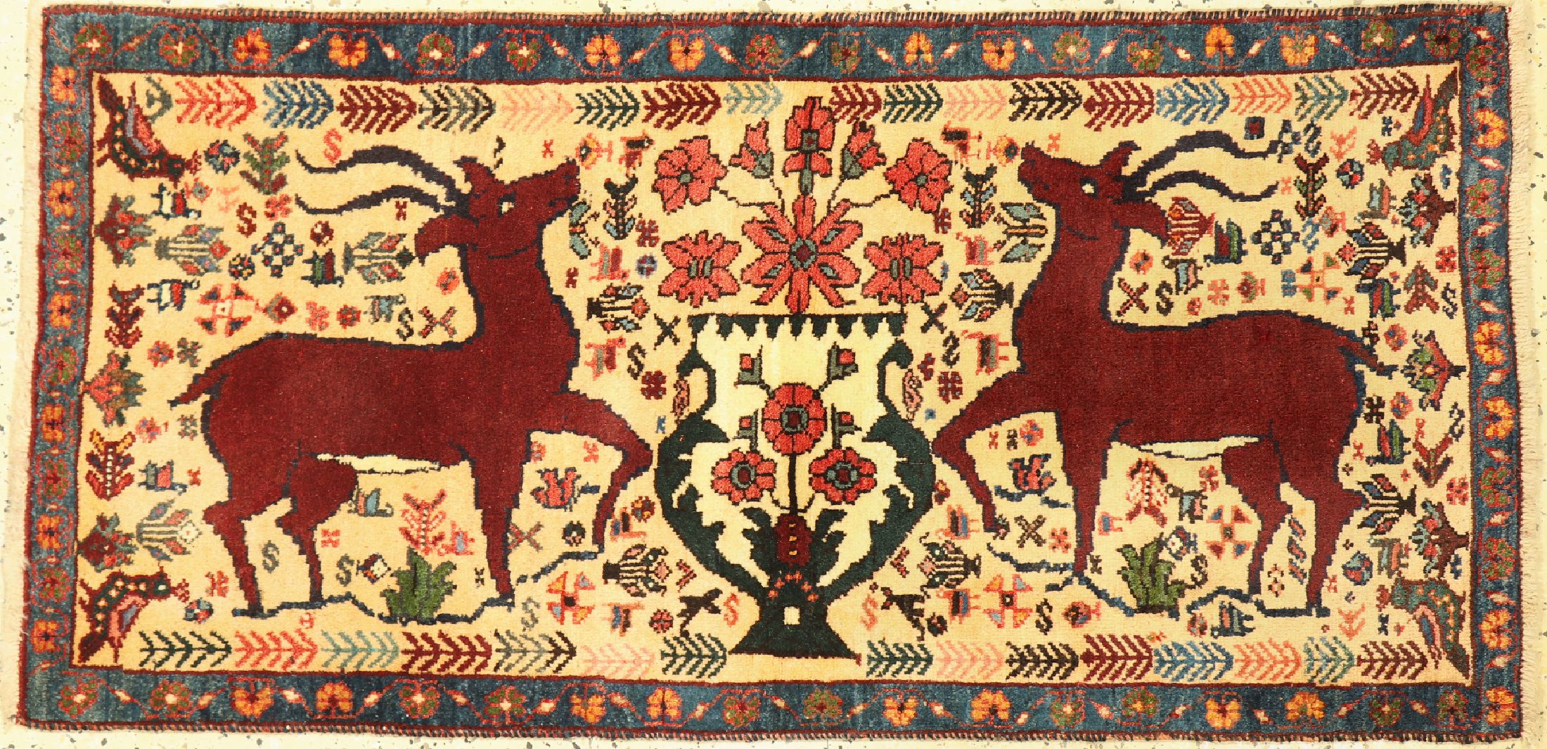 Gabbeh alt, Persien, ca. 60 Jahre, Wolle auf Wolle, ca. 147 x 73 cm, EHZ: 2