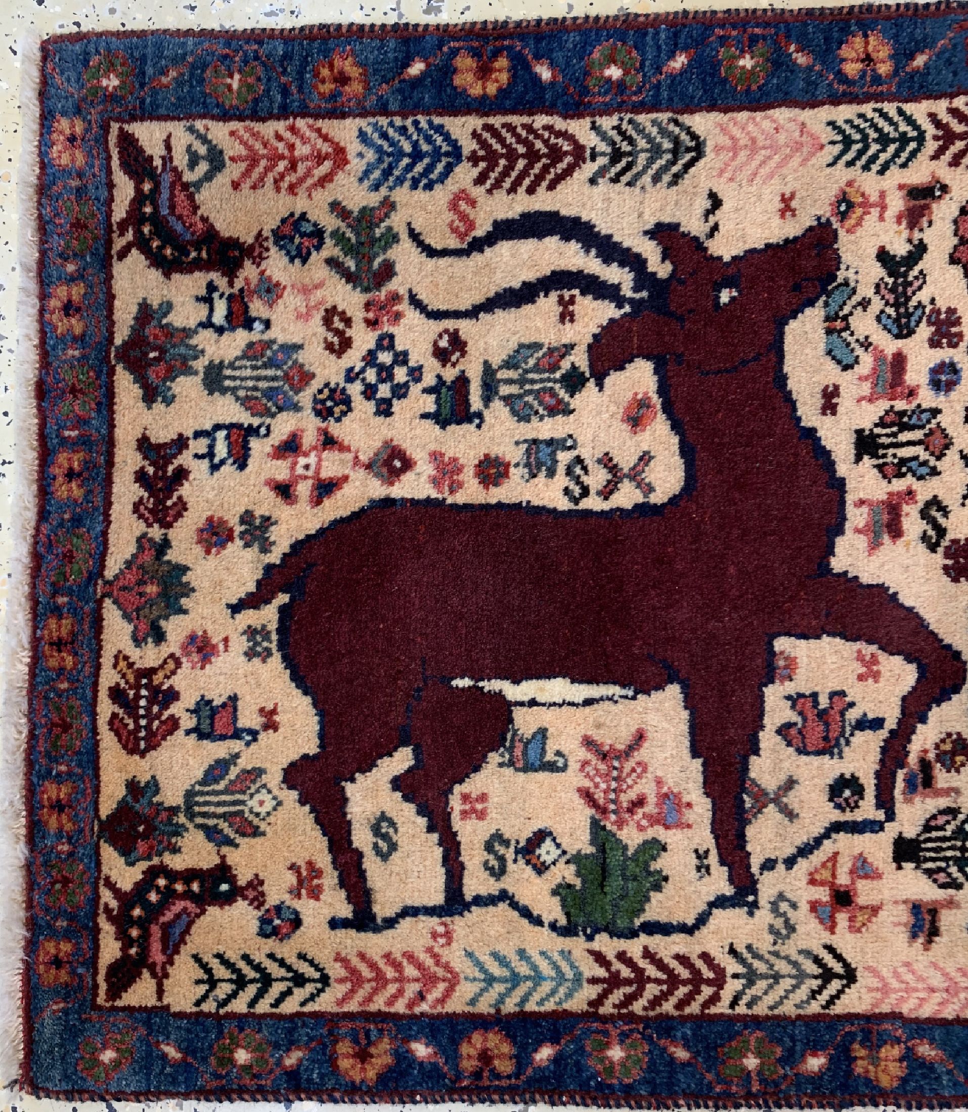 Detail b: Gabbeh alt, Persien, ca. 60 Jahre, Wolle auf Wolle, ca. 147 x 73 cm, EHZ: 2