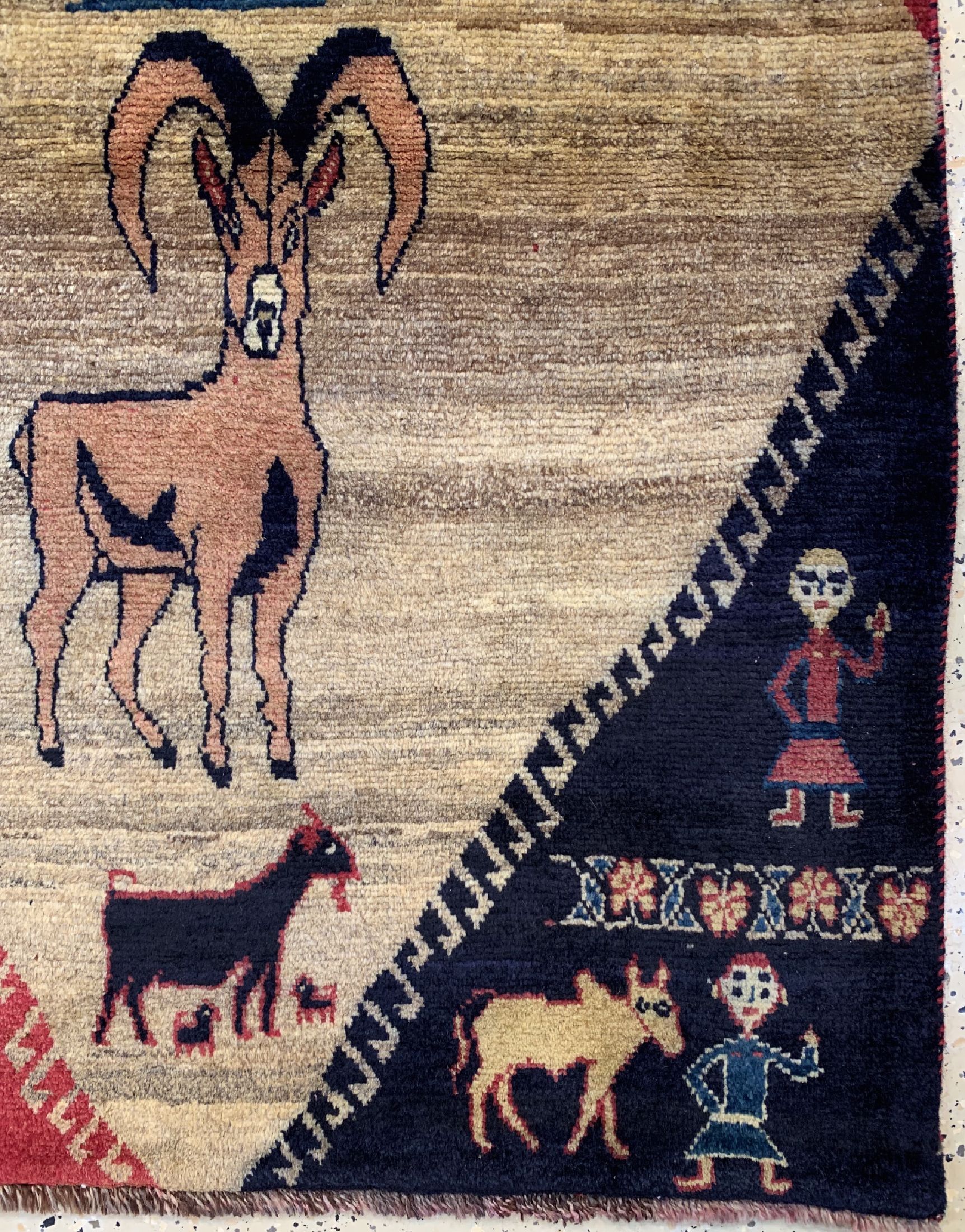 Detail a: Gabbeh alt, Persien, ca. 60 Jahre, Wolle auf Wolle, ca. 145 x 100 cm, EHZ: 2