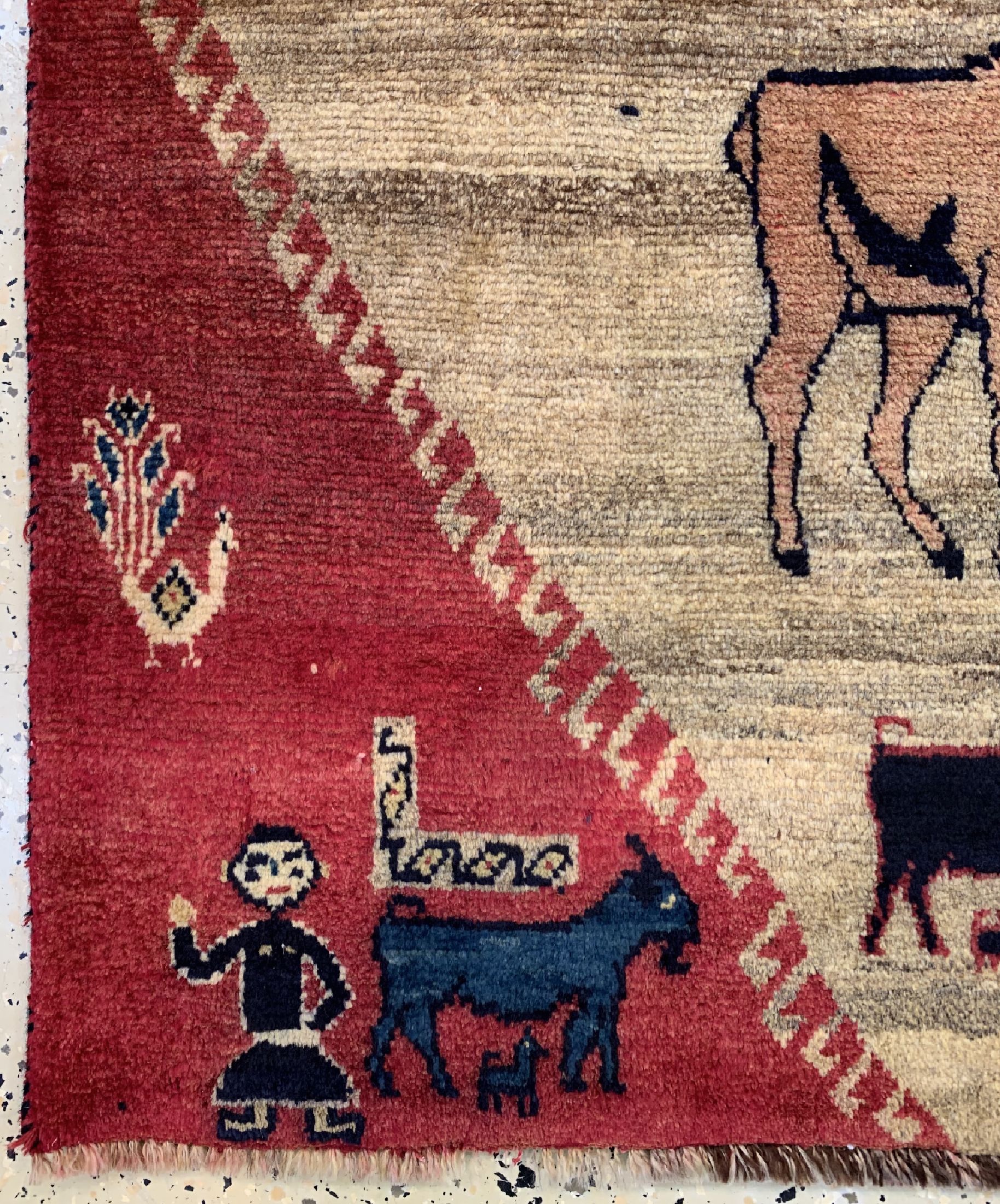 Detail b: Gabbeh alt, Persien, ca. 60 Jahre, Wolle auf Wolle, ca. 145 x 100 cm, EHZ: 2