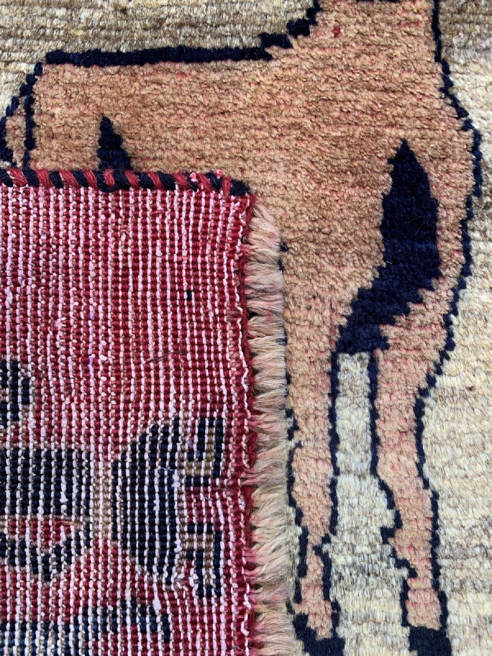 Detail d: Gabbeh alt, Persien, ca. 60 Jahre, Wolle auf Wolle, ca. 145 x 100 cm, EHZ: 2