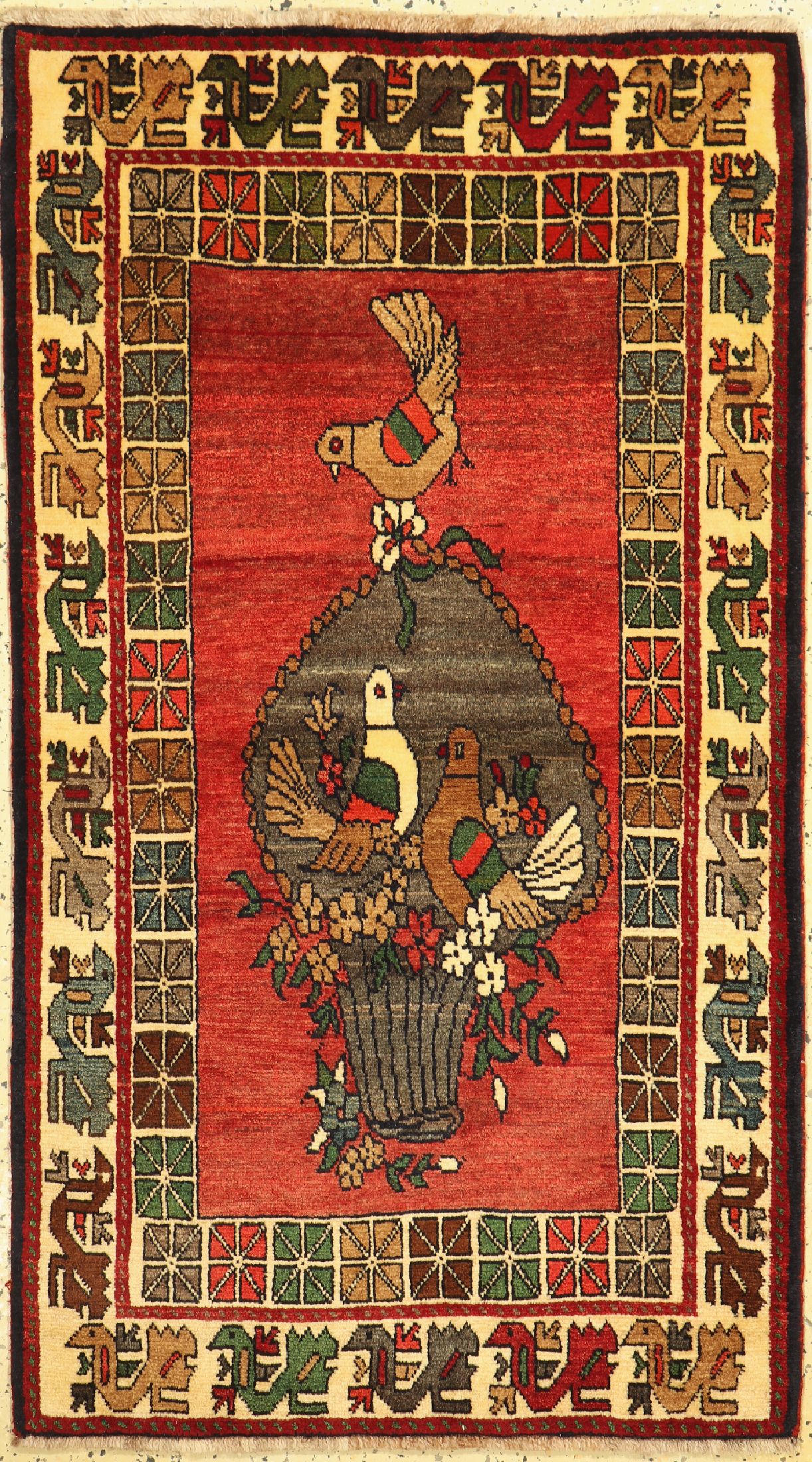 Gabbeh alt, Persien, ca. 60 Jahre, Wolle auf Wolle, ca. 156 x 90 cm, EHZ: 2