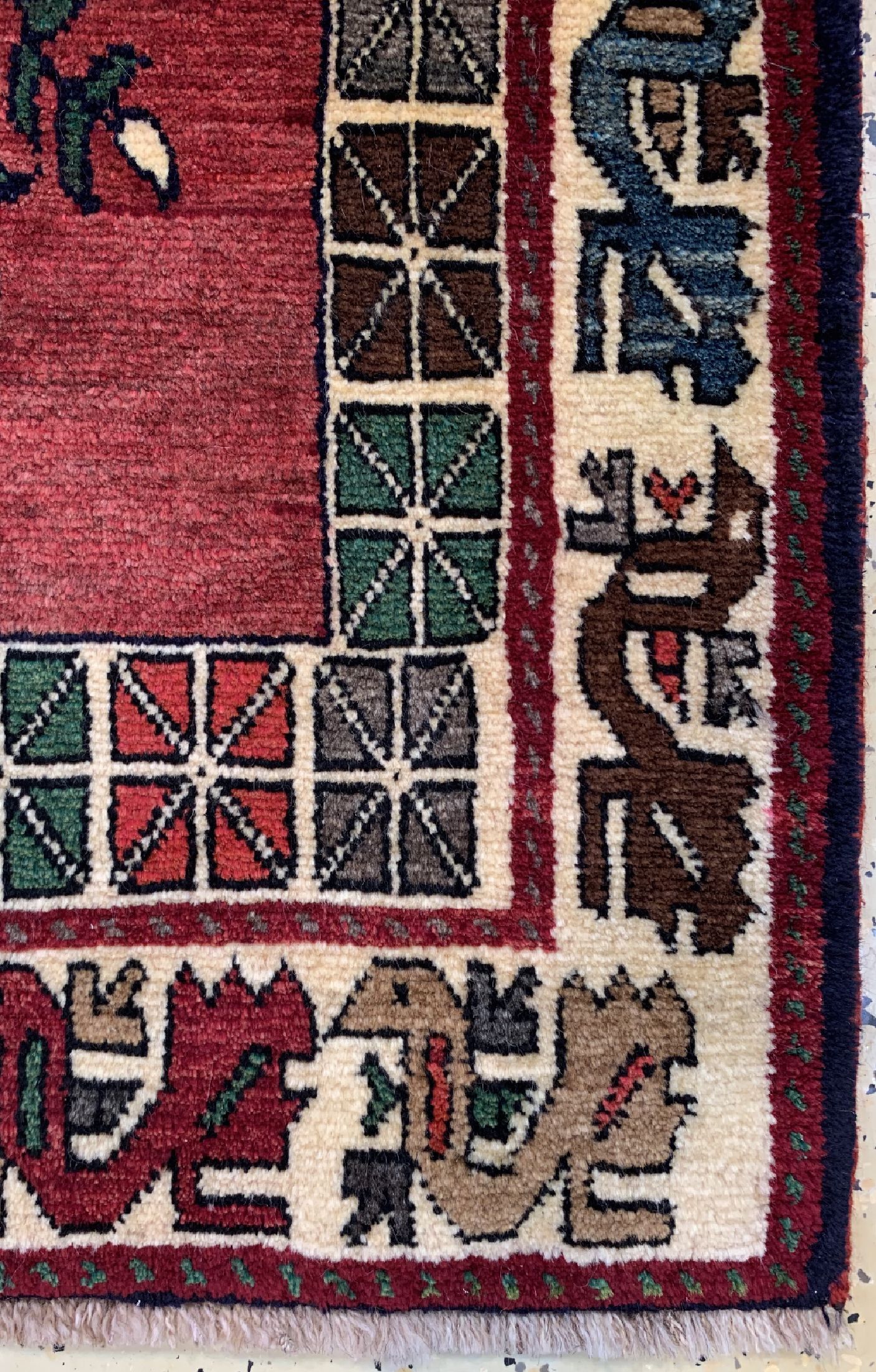 Detail a: Gabbeh alt, Persien, ca. 60 Jahre, Wolle auf Wolle, ca. 156 x 90 cm, EHZ: 2