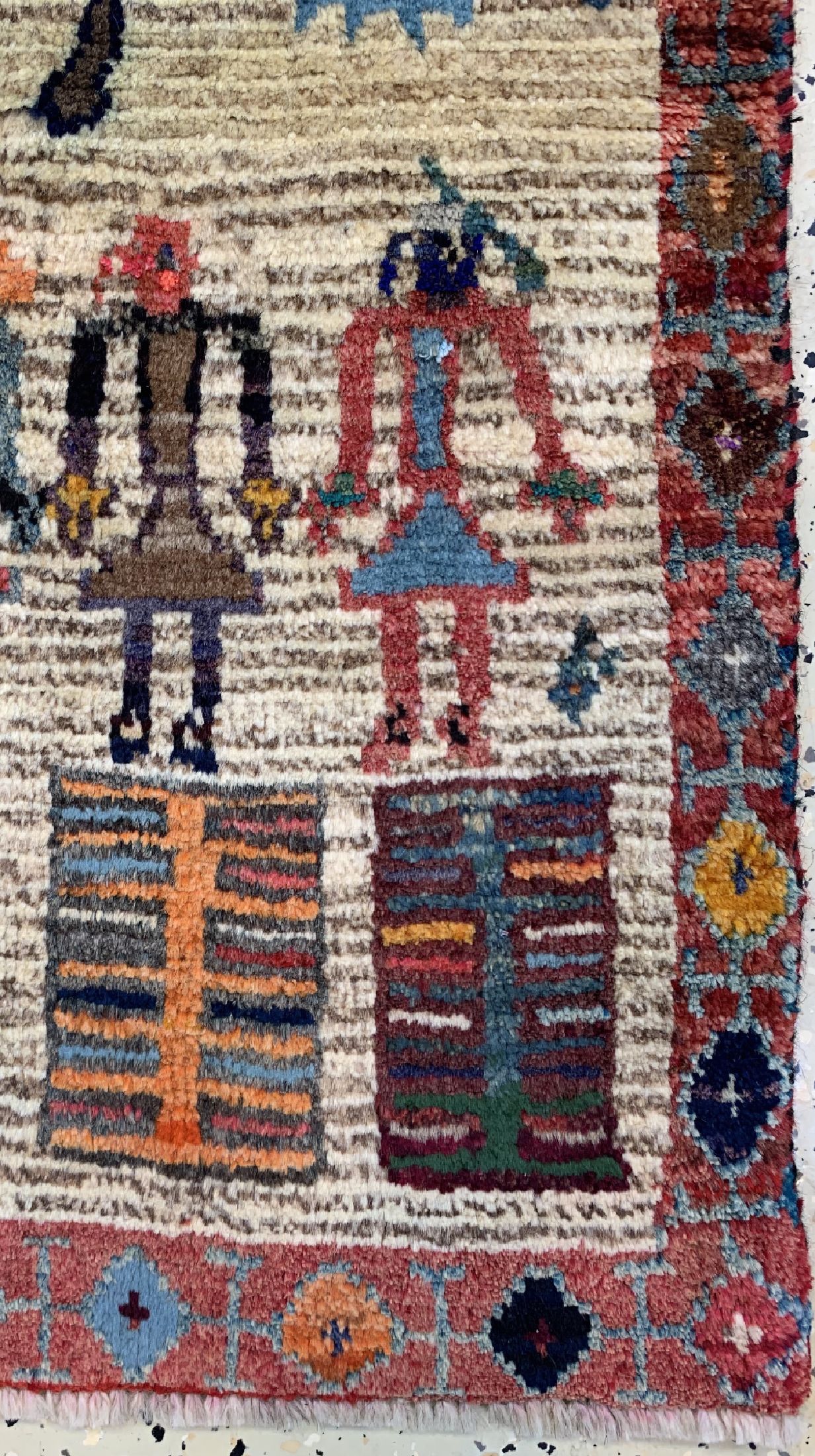 Detail a: Gabbeh alt, Persien, ca. 60 Jahre, Wolle auf Wolle, ca. 135 x 75 cm, EHZ: 2