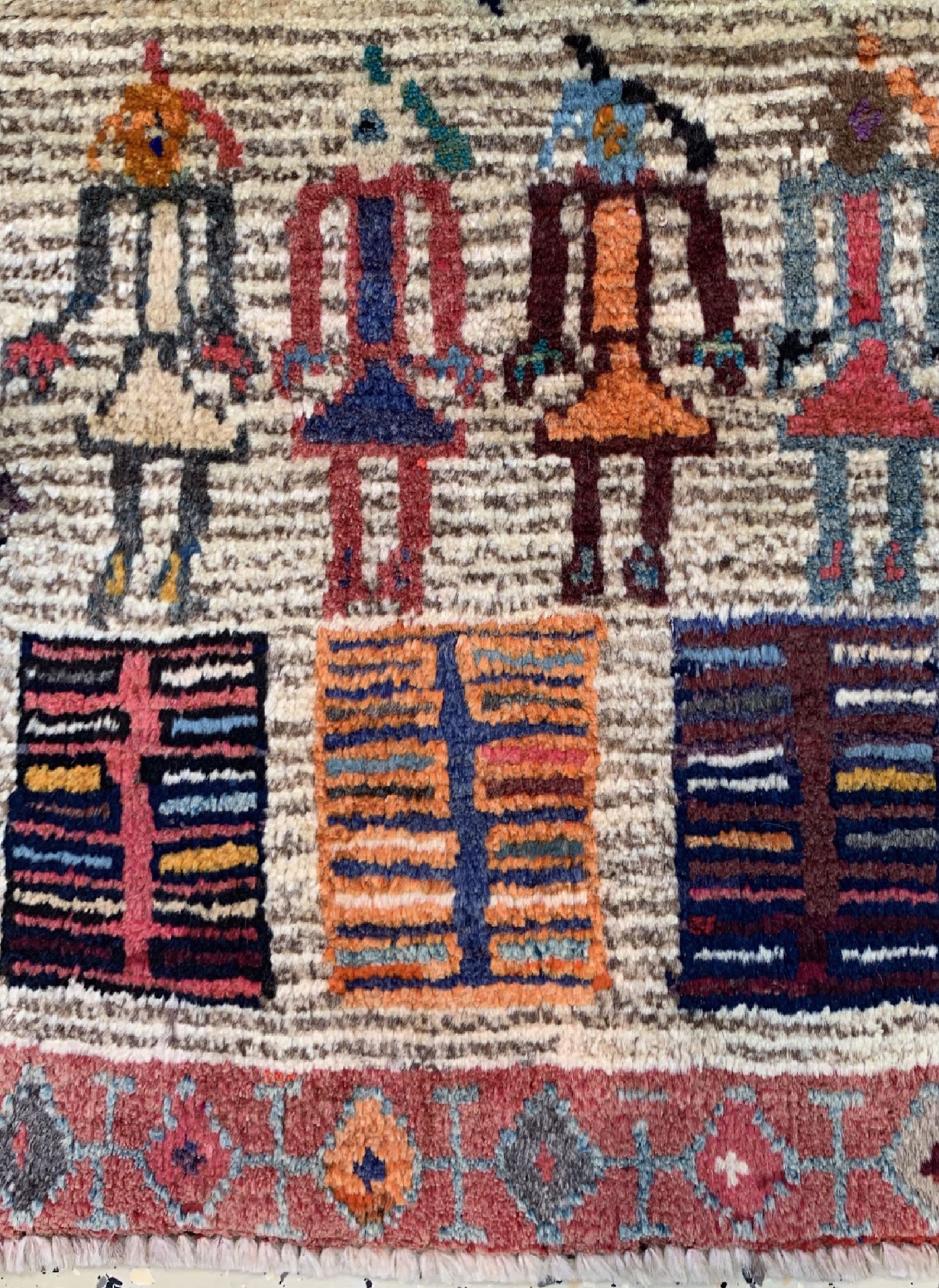 Detail b: Gabbeh alt, Persien, ca. 60 Jahre, Wolle auf Wolle, ca. 135 x 75 cm, EHZ: 2