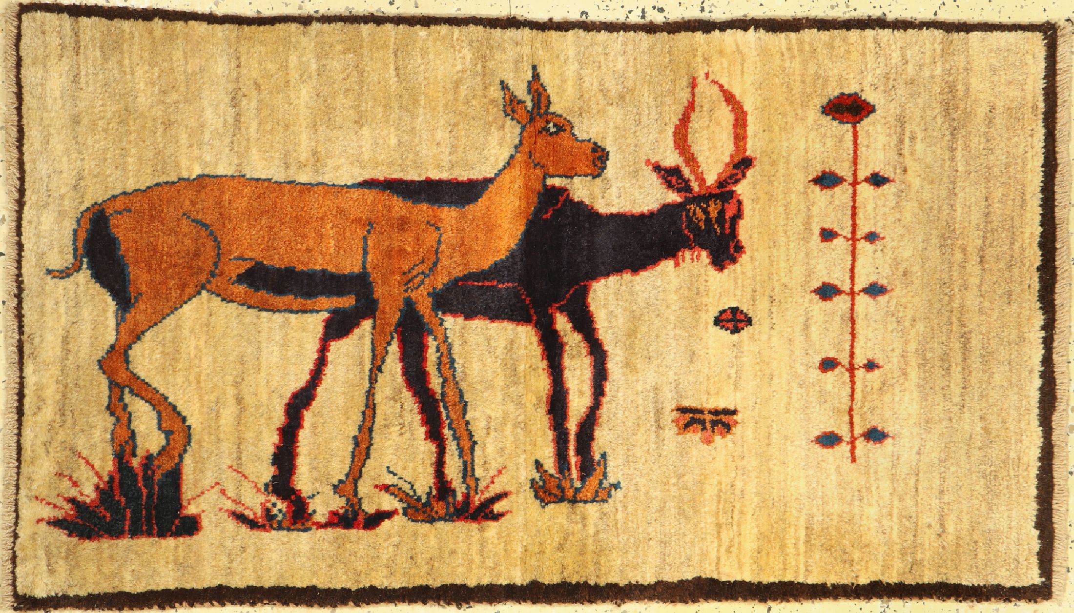Gabbeh alt, Persien, ca. 60 Jahre, Wolle auf Wolle, ca. 133 x 78 cm, EHZ: 2