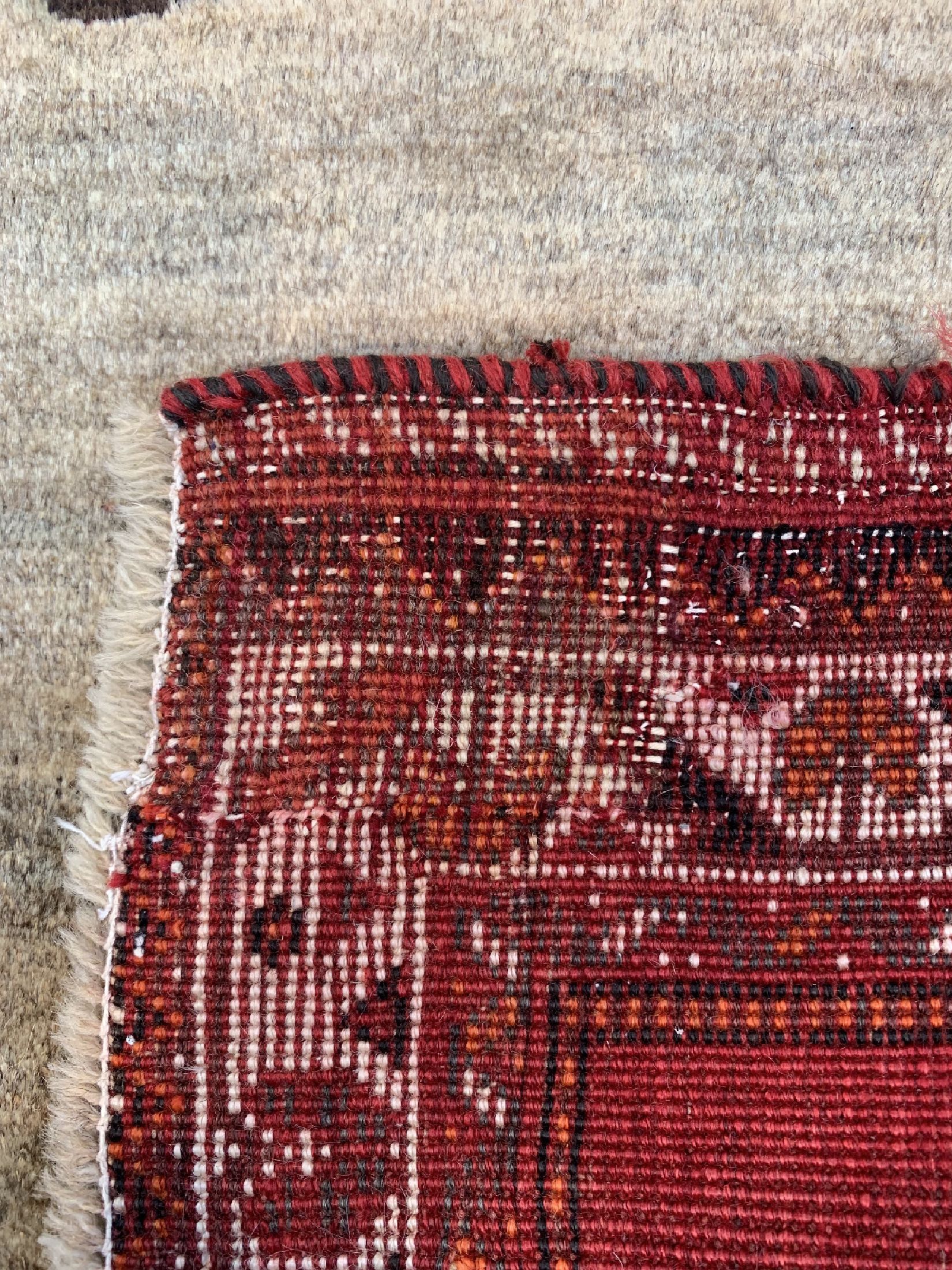 Detail d: Ghaschgai alt, Persien, ca. 60 Jahre, Wolleauf Wolle, ca. 160 x 123 cm, EHZ: 2, (Restauriert)