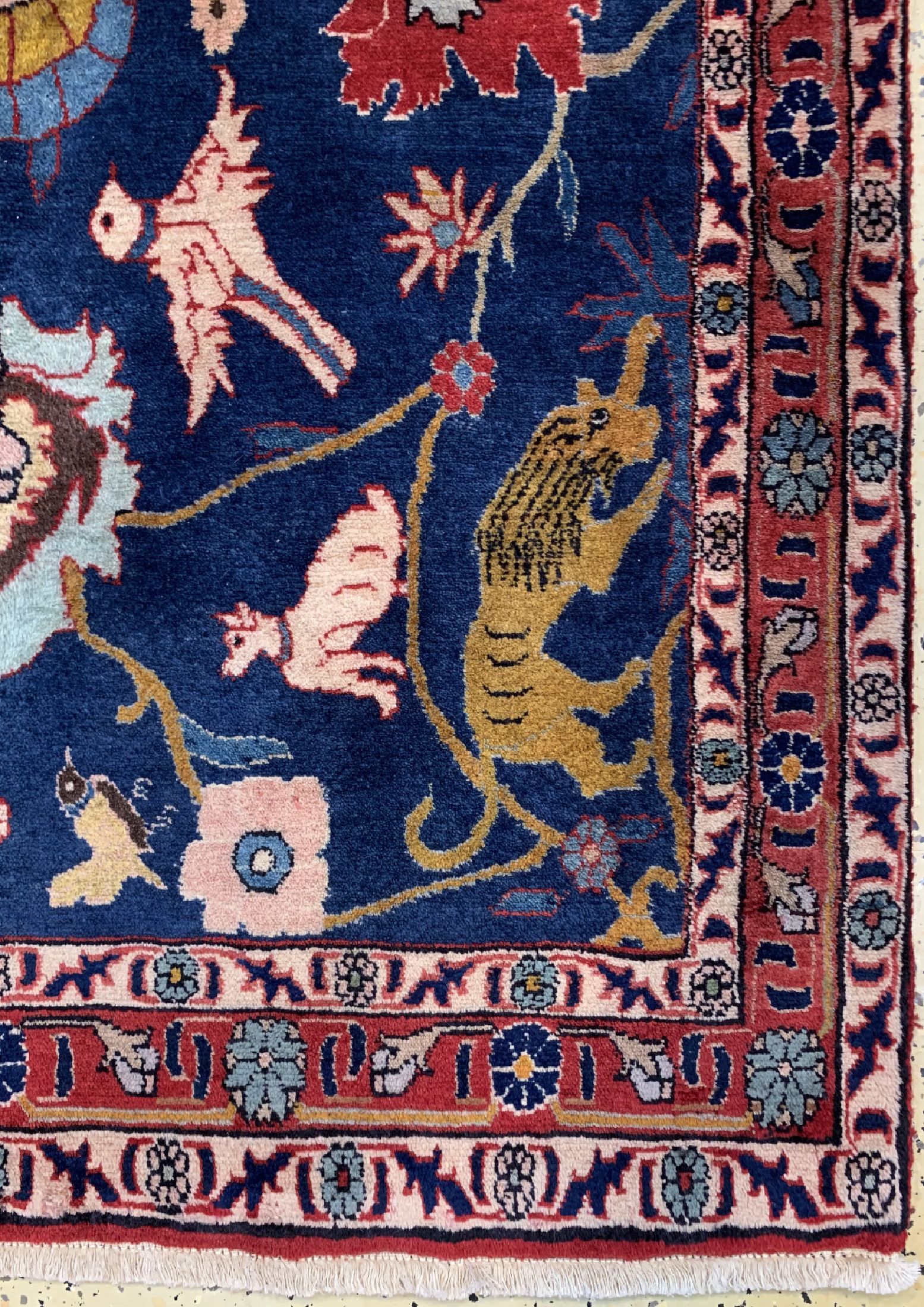 Detail a: Weramin alt, Persien, datiert(1361) 1940 , Wolle auf Baumwolle, ca. 162 x 104 cm, EHZ: 2