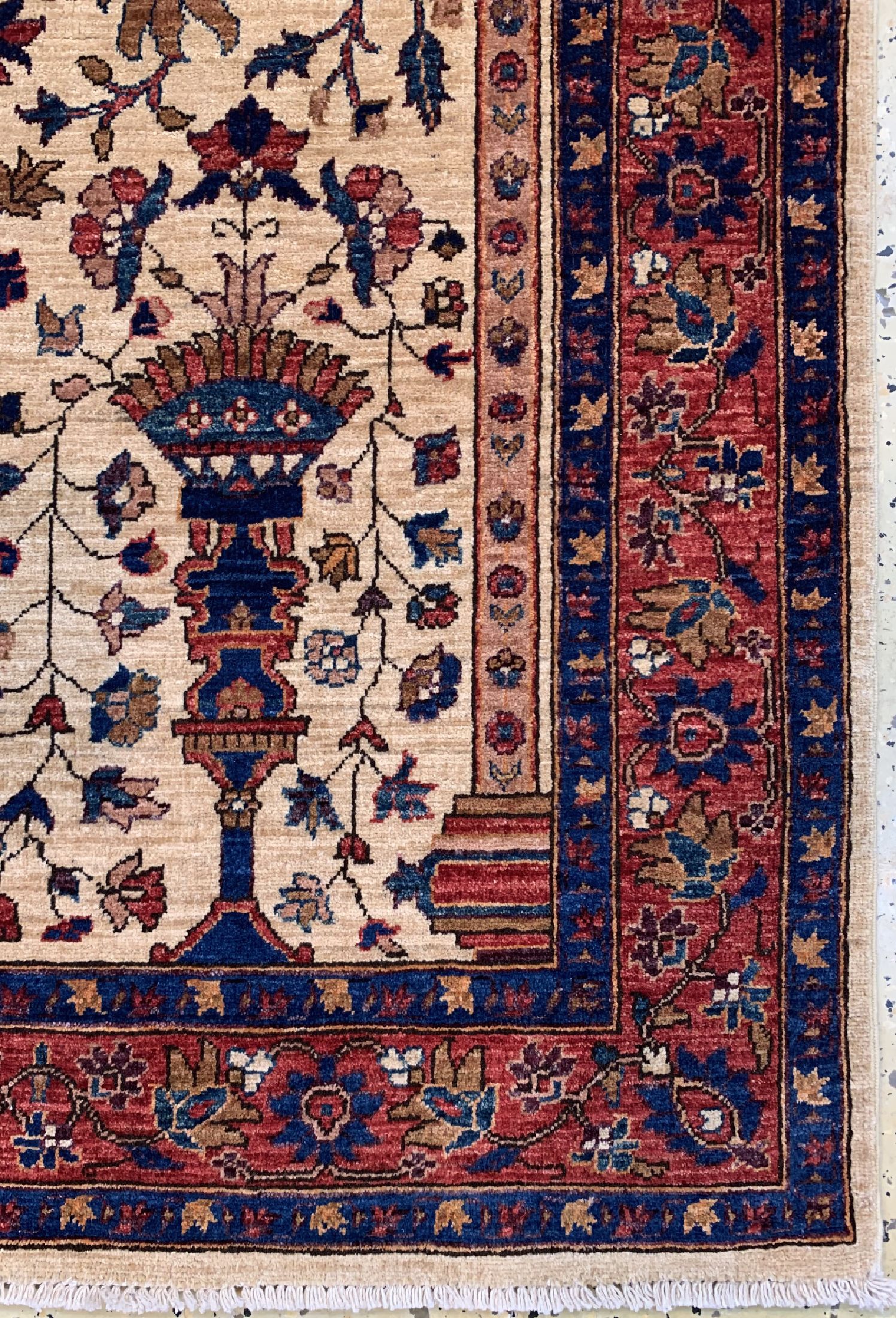 Detail a: Manluk fein, Pakistan, ca. 30 Jahre, Wolle auf Baumwolle, ca. 180 x 121 cm, EHZ: 1