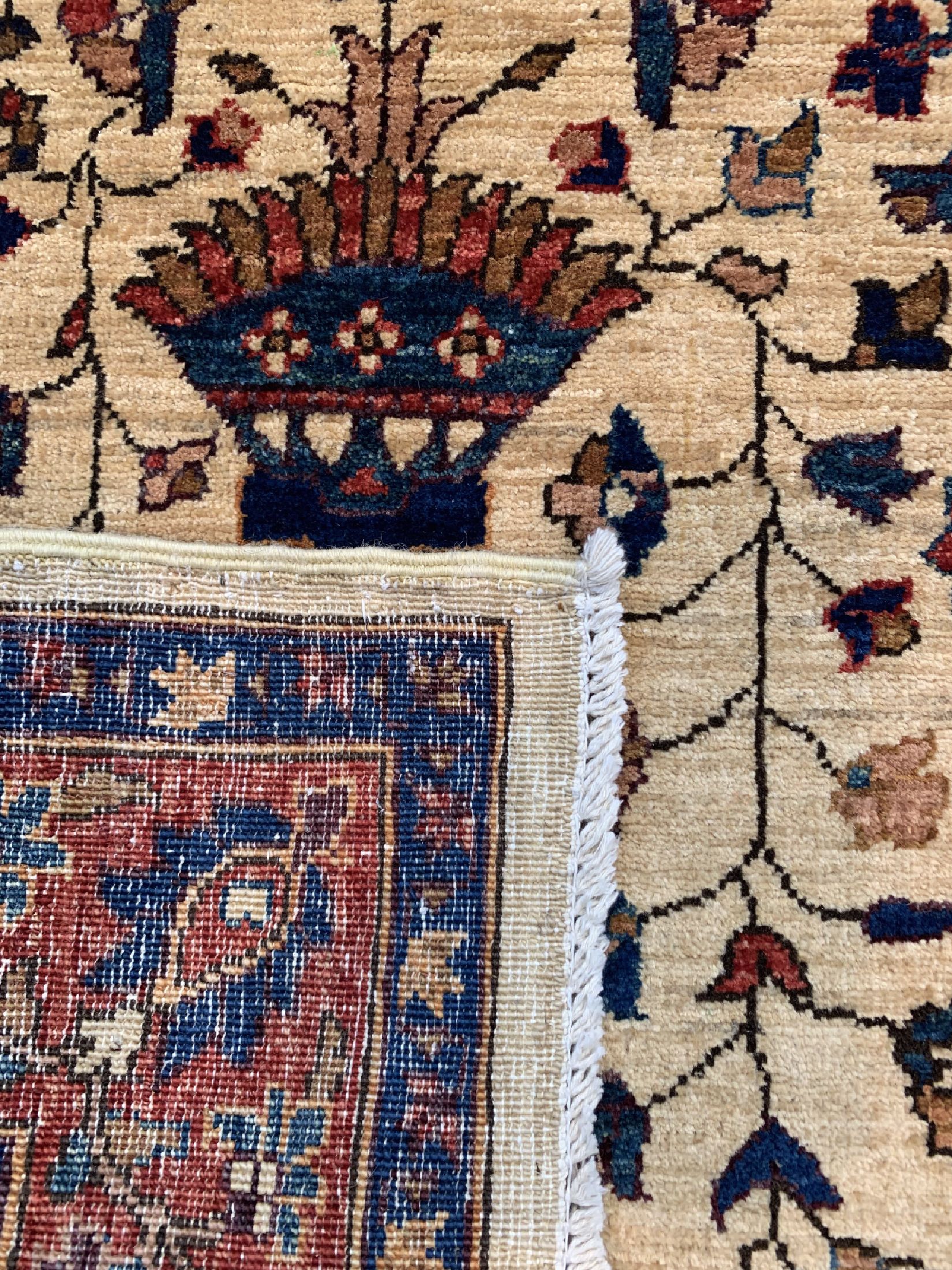 Detail d: Manluk fein, Pakistan, ca. 30 Jahre, Wolle auf Baumwolle, ca. 180 x 121 cm, EHZ: 1