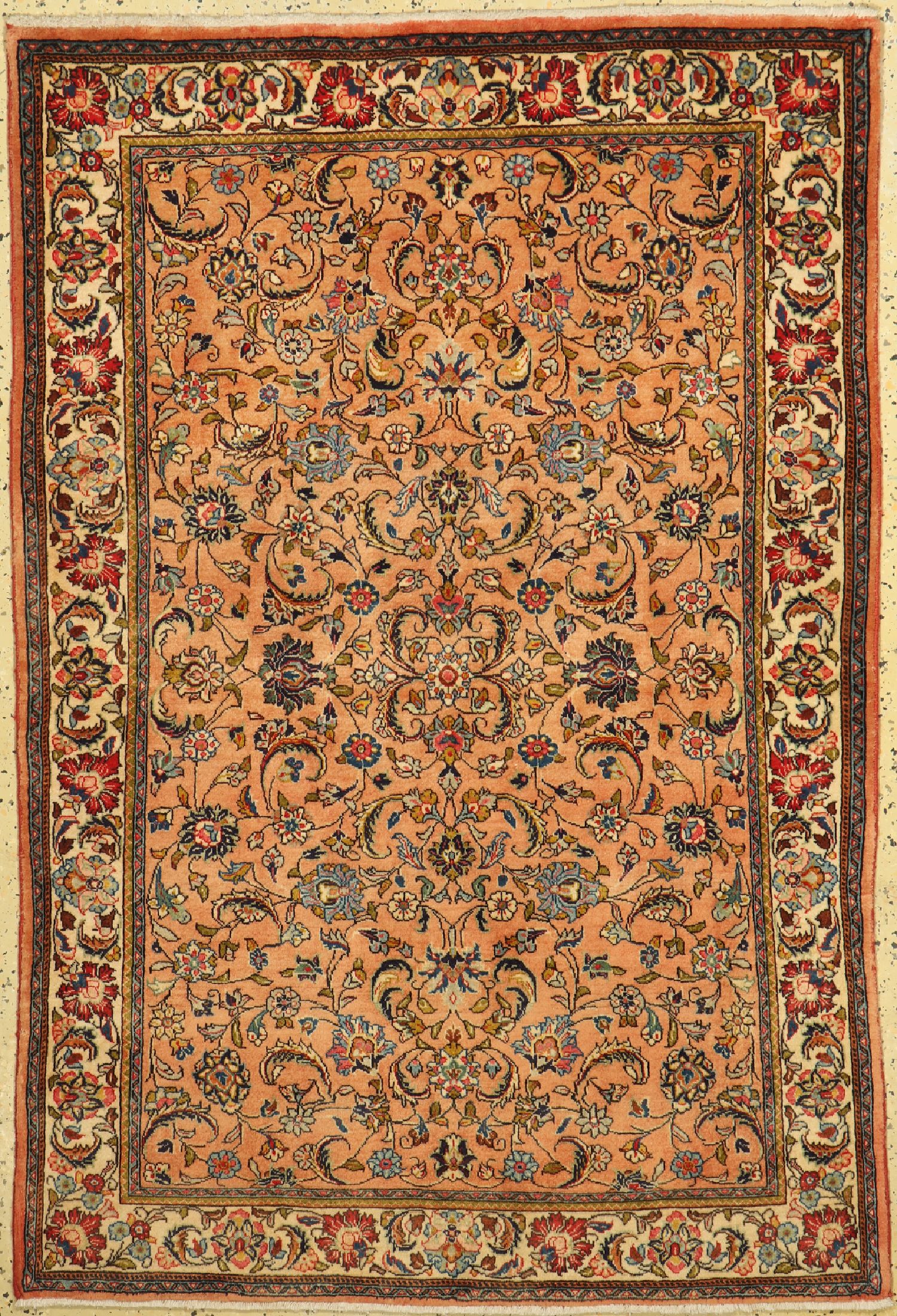 Sarogh Kork fein, Persien, ca. 50 Jahre, Korkwolle auf Baumwolle, ca. 155 x 105 cm, EHZ: 2