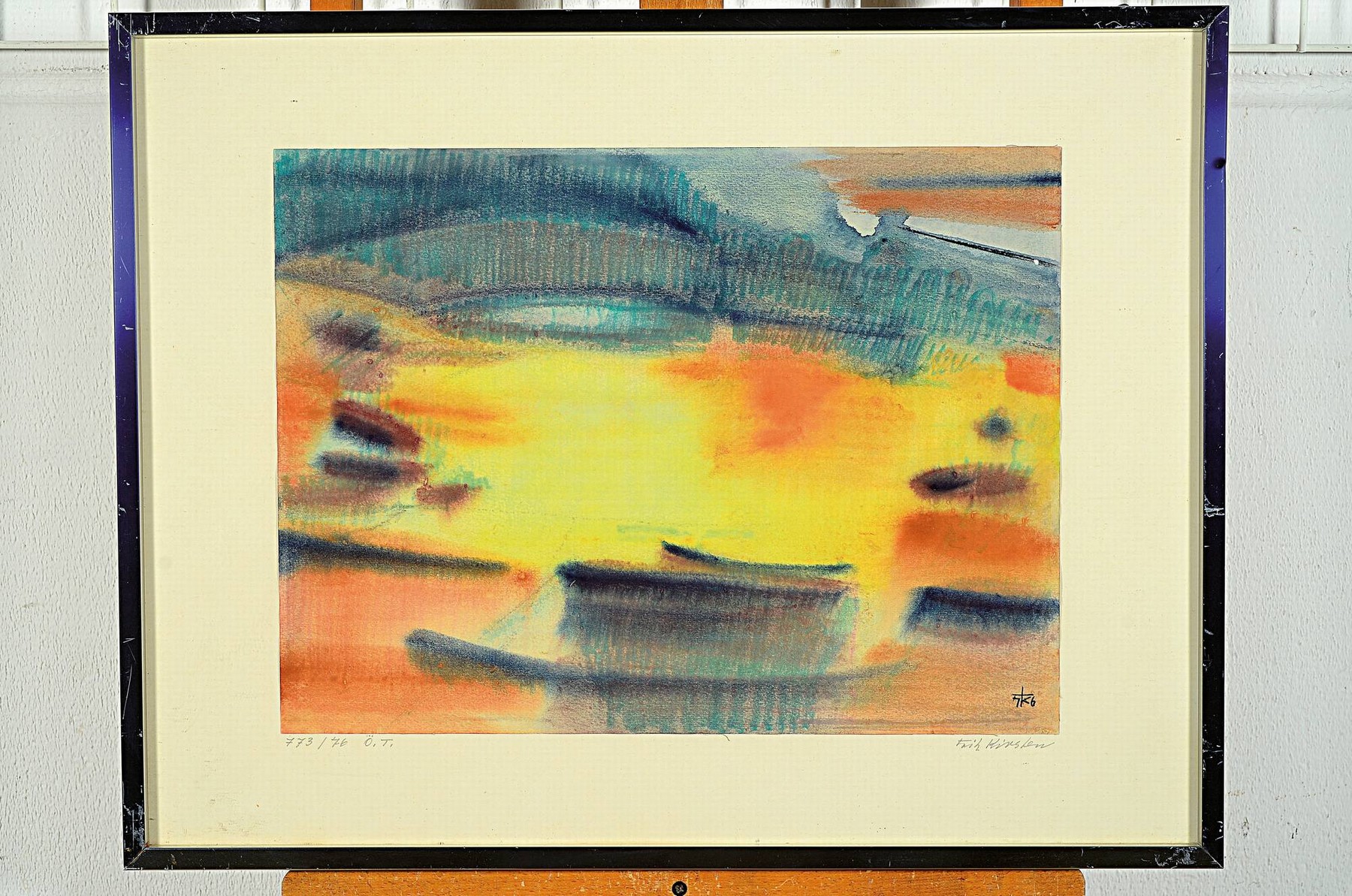 Detail k: Fritz Kirsten, Maler des 20. Jahrhunderts, Konvolut aus 4 Aquarellen, "Blüte", 1970, 63x47 cm; 3x ohne Titel von 1975/76, je handsigniert ...