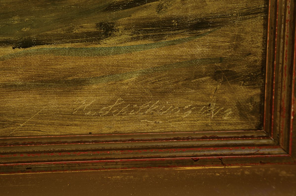 Detail a: Heinrich Schilking, 1815 Warendorf-1895 Oldenburg, Studium an der Akademie Düsseldorf unter Schirmer und Lessing sowie in Antwerpen, seit 1860 in ...
