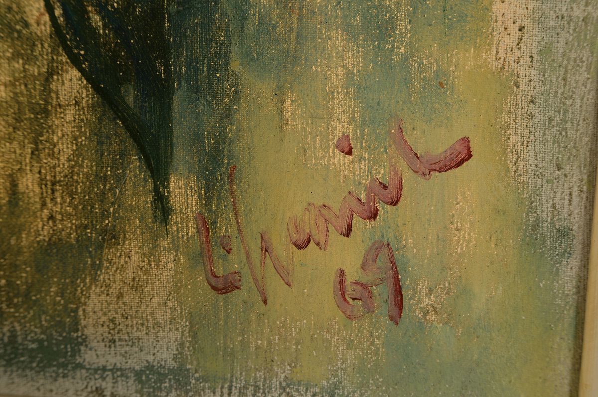 Detail a: Ludwig Straub, 1905 Straubing-1986 Seeheim, Blumenstillleben, Öl/Lwd, rechts unten sign., ca. 80x60cm, R. ca. 92x72cm, Rahmen besch.
