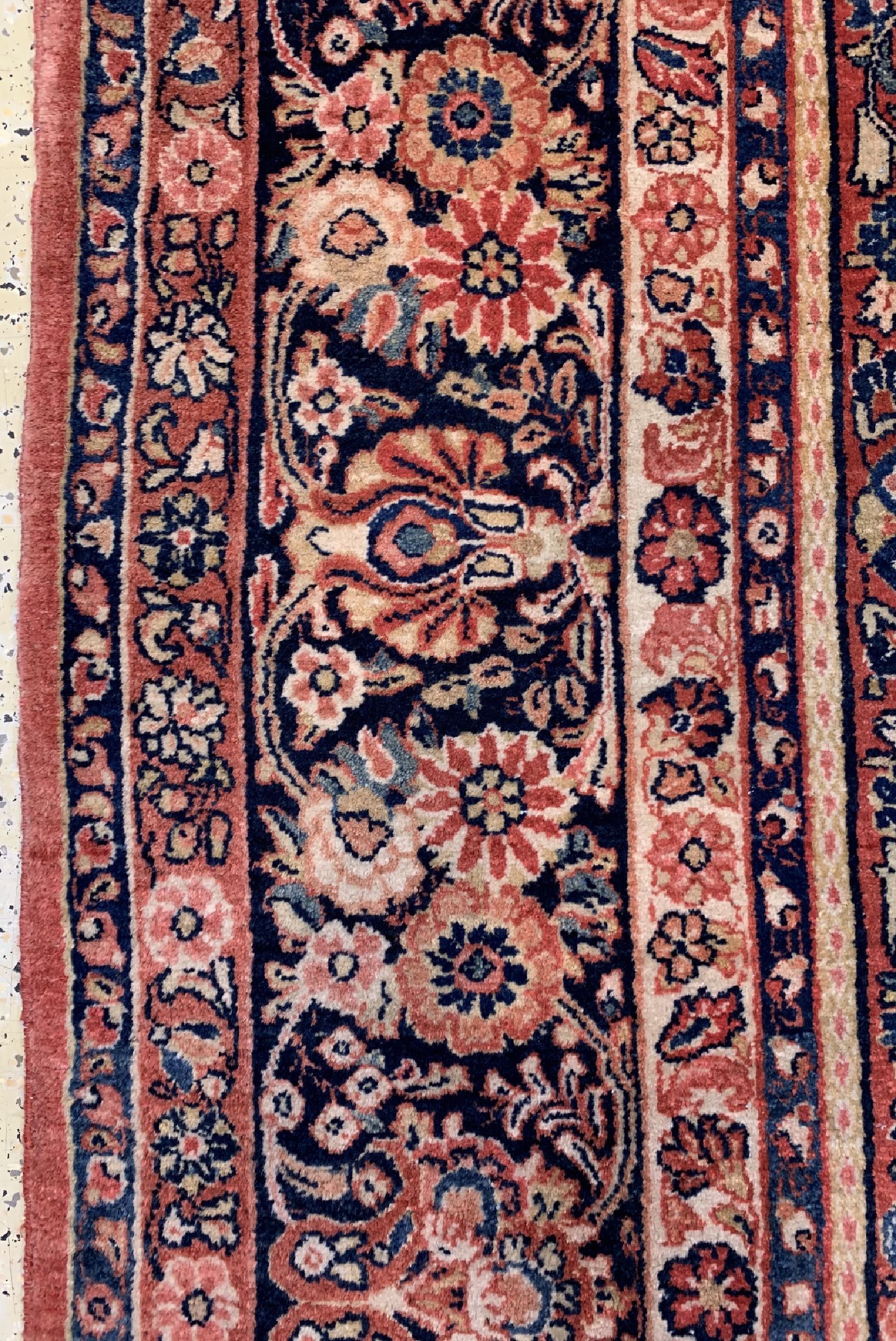 Detail d: Us Re-Import Sarogh, Persien, um 1920/1930,Wolle auf Baumwolle, ca. 300 x 310 cm, EHZ: 2