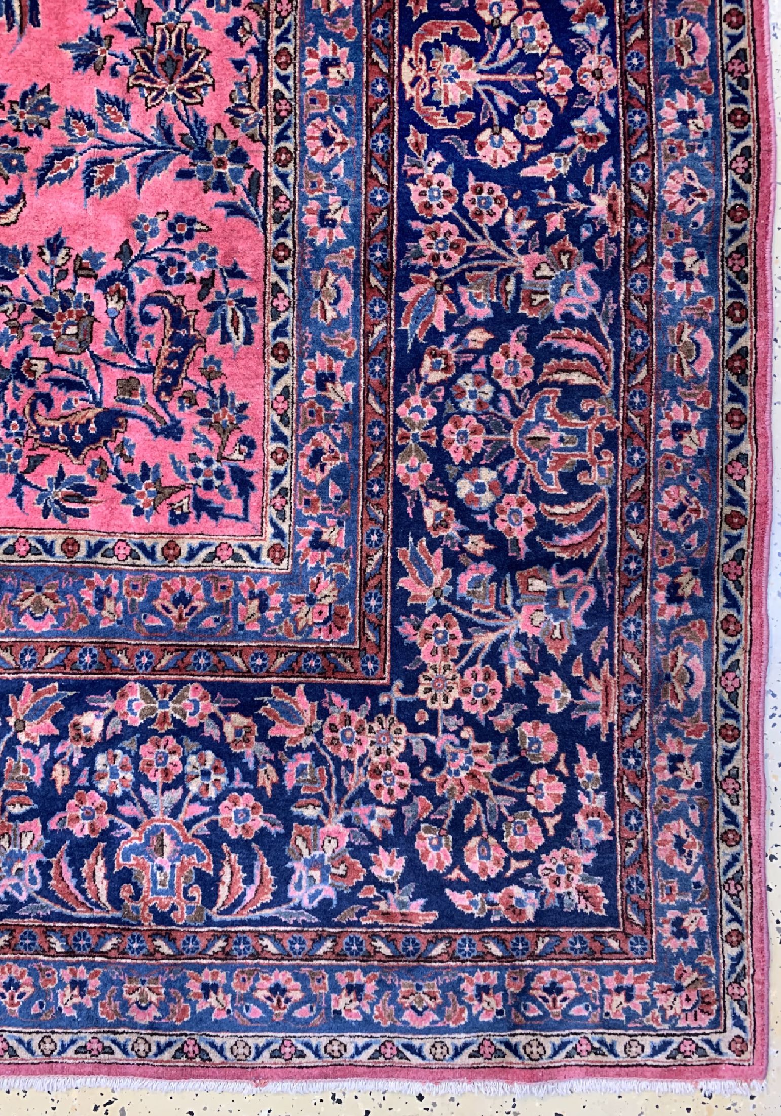 Detail a: Us Re-Import Keschan fein, Persien, um 1900, Manchester-Korkwolle, ca. 366 x 260 cm, gereinigt, EHZ: 1-2