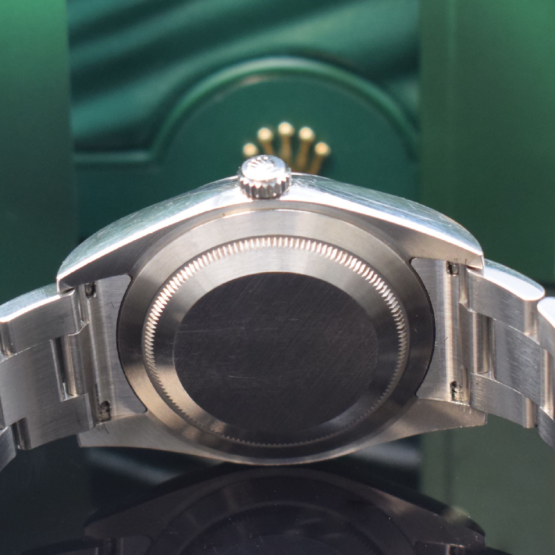 Detail d: ROLEX Oyster Perpetual 39 Herrenarmbanduhr mit original Box und Papieren Referenz 114300, Automatik, verk. lt. beil. Gar.-Karte 06/2017, verschr. ...