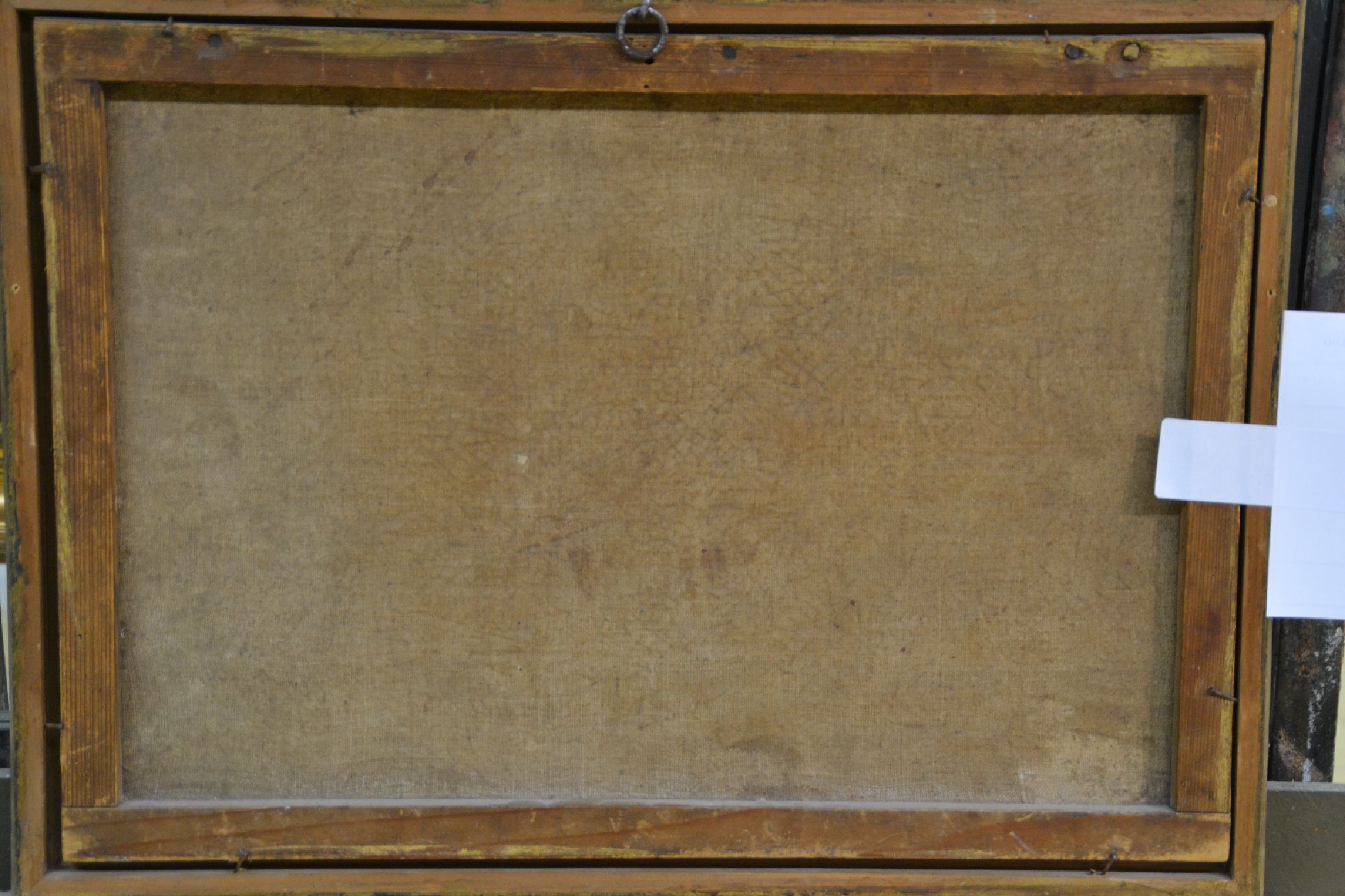 Detail g: Zuschreibung: Johann Tobias Sonntag, 1716 -1774, Jagdmaler am Darmstädter Hof, Parforcejagd auf einen Hirsch, Jägergruppe stellt einen Hirsch in ...