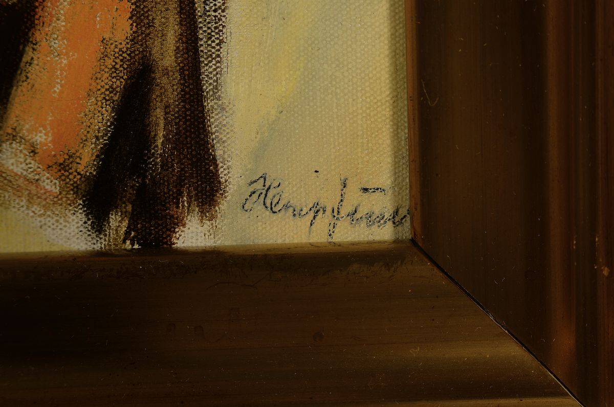 Detail a: Wilhelm Hempfing, 1886 Schönau-1948 Karlsruhe, Porträt einer jungen Frau im Sessel, rechts unten signiert, Öl/Lwd, 50x40 cm, Rahmen 66x45 cm