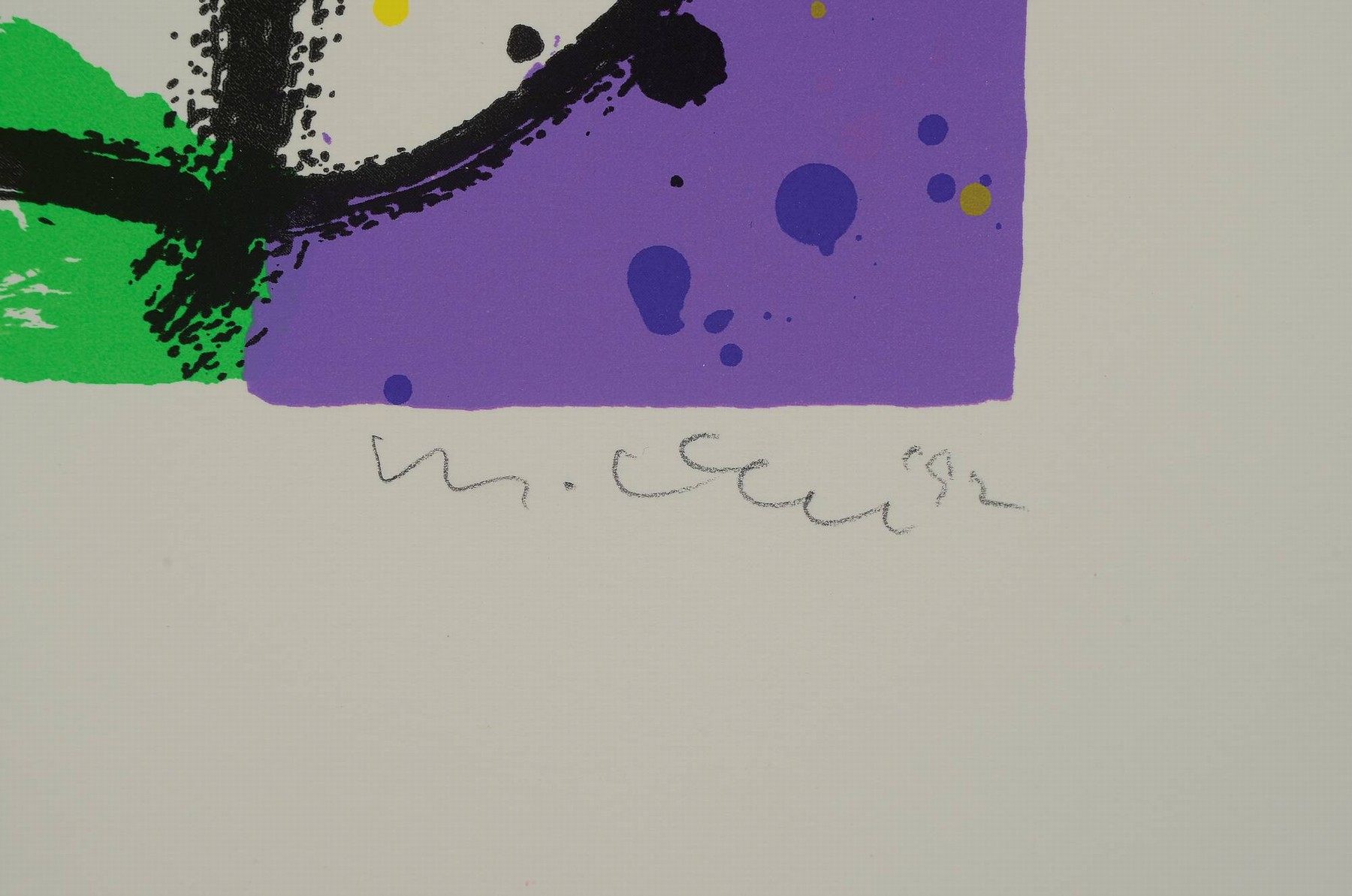 Detail a: Michael Leu, geb. 1951 Taiwan, Nice green Tabby, Farbsiebdruck, handsigniert, num. 117/300, betitelt, ca. 18x35cm, Blattgr. ca. 27.5x47.5cm