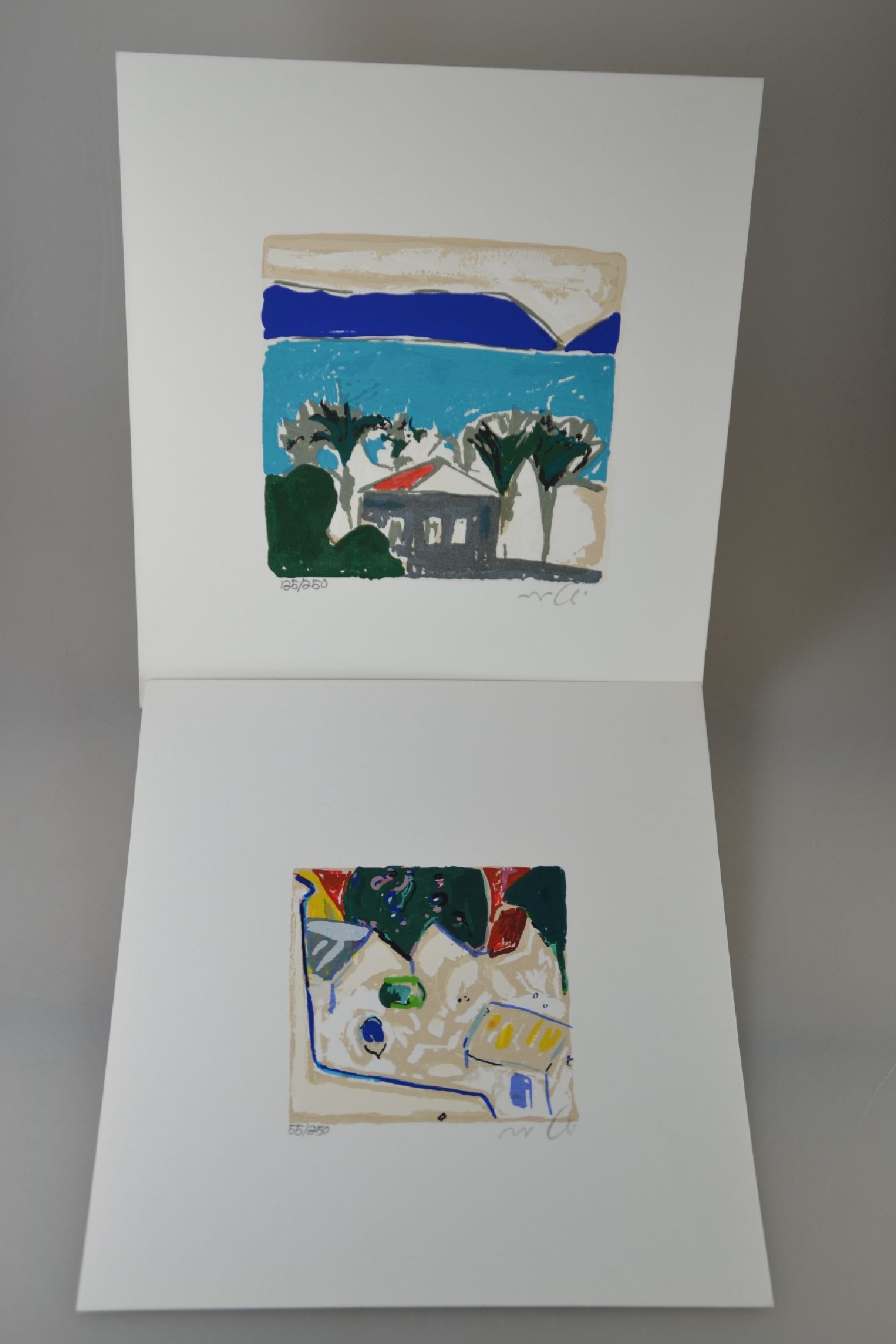 Detail g: Amos Yaskil, geb. 1935 Haifa, Homage to the Galilee, Mappe mit 12 Farbserigraphien, alle handsign. und unterschiedlich num. aus 250er Auflage, ...