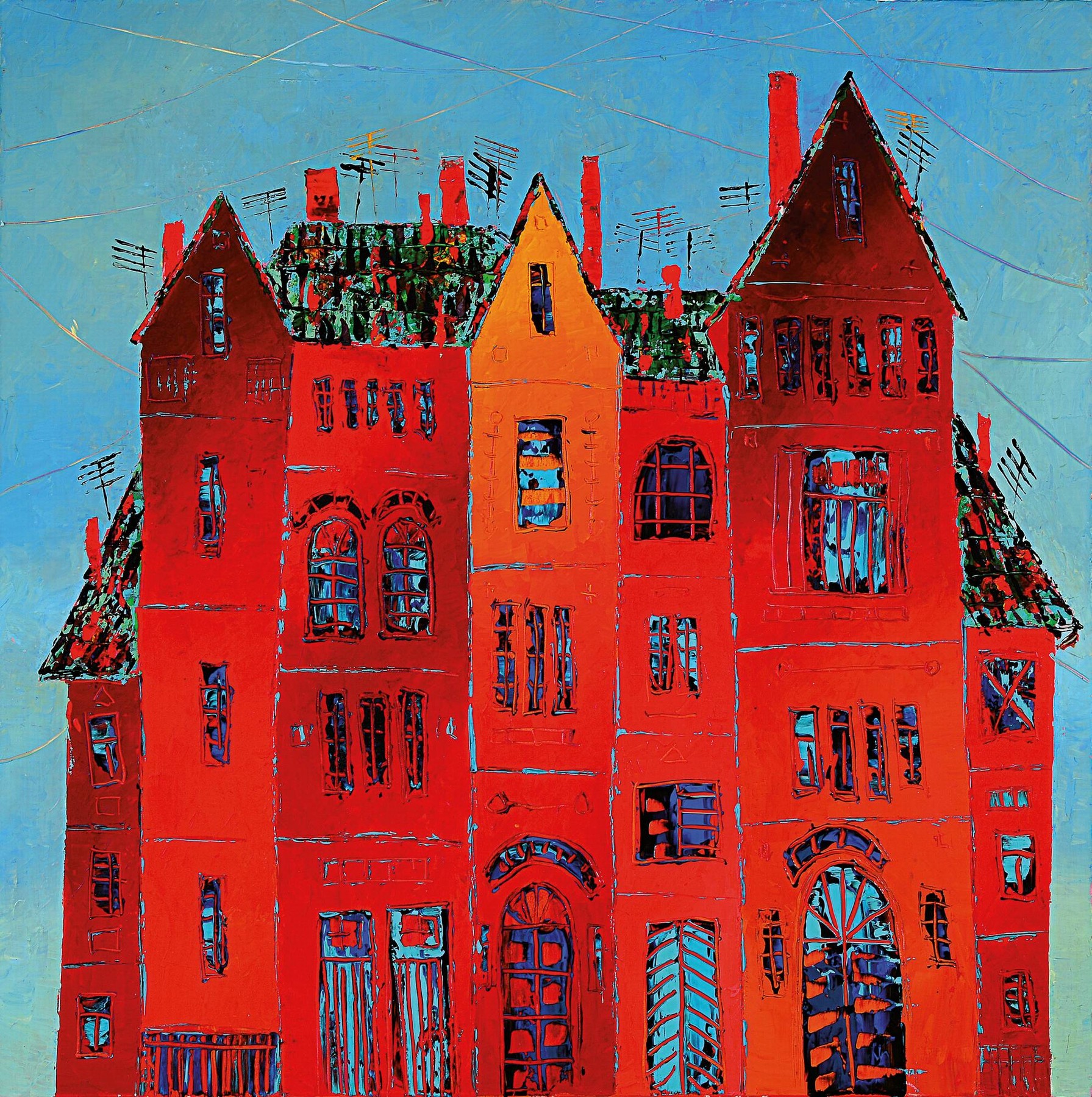 Vladimir Smahtin, geb. 1955 Moskau, lebt undarbeitet in Ludwigshafen am Rhein, Studium an der Kunstakademie Fraunskaya (Moskau), hier: Häuser, ...